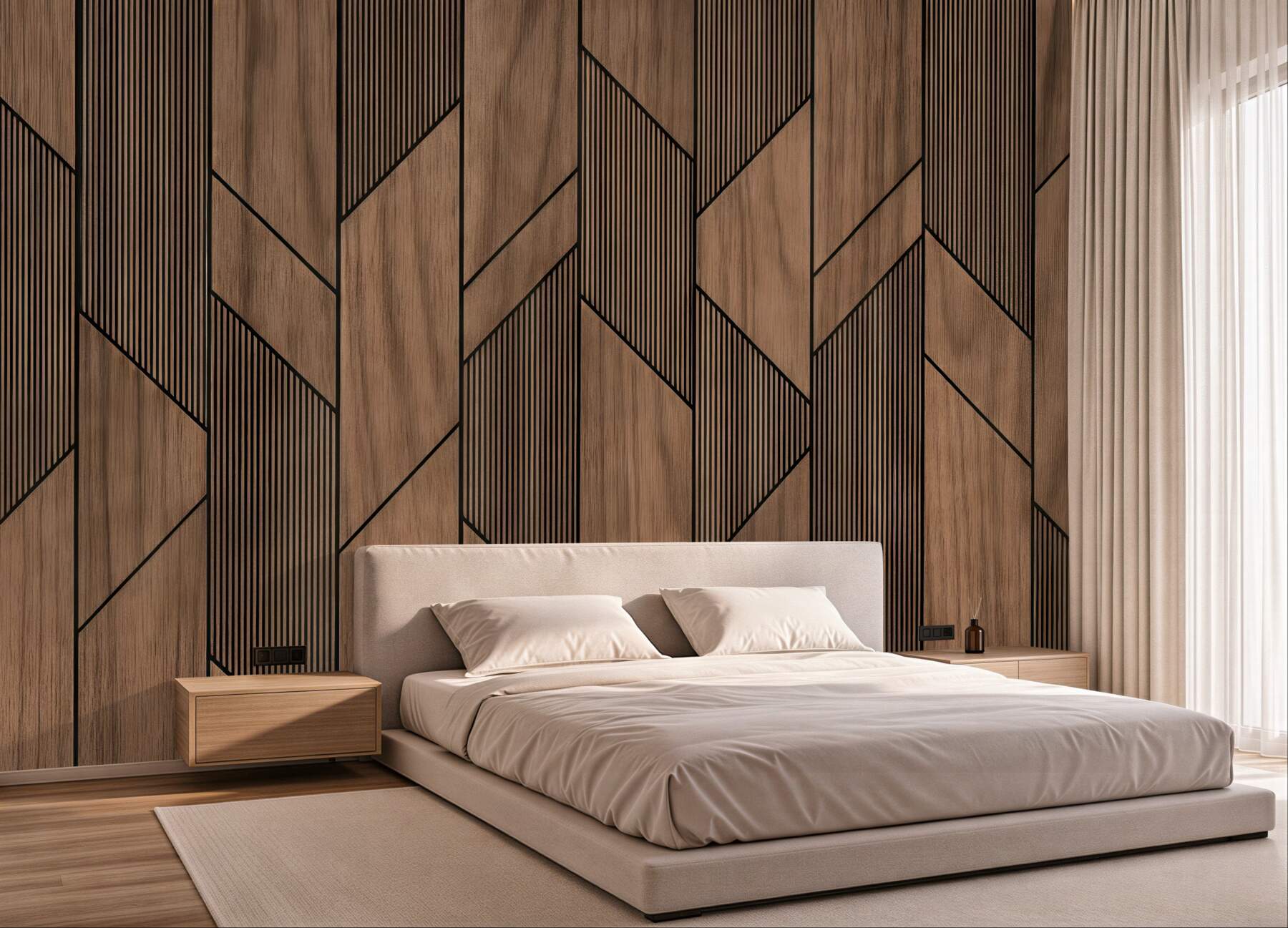 Fototapeta geometryczne drewniane panele nowoczesne