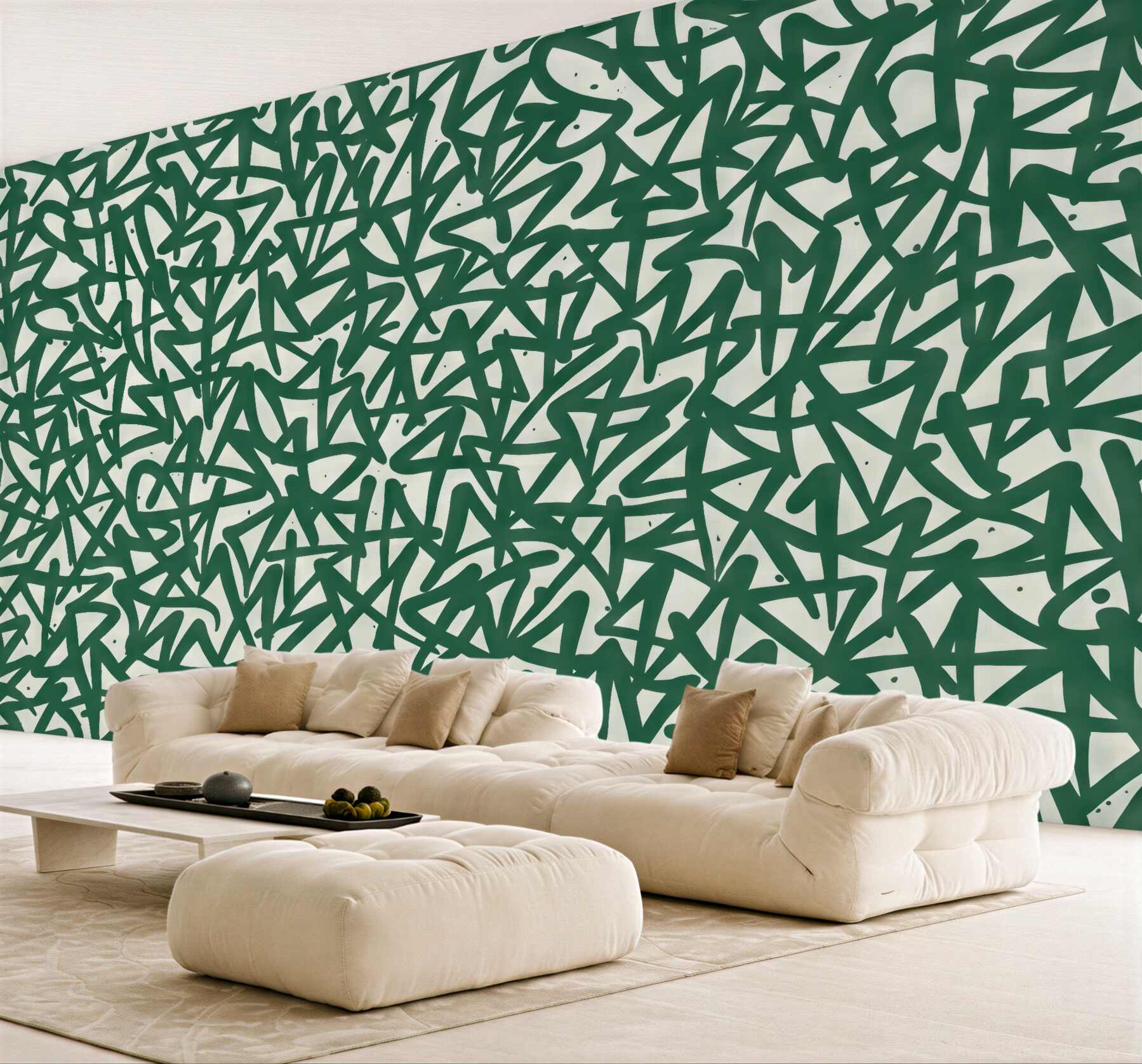 Fototapeta zielony abstrakcyjny gąszcz linii