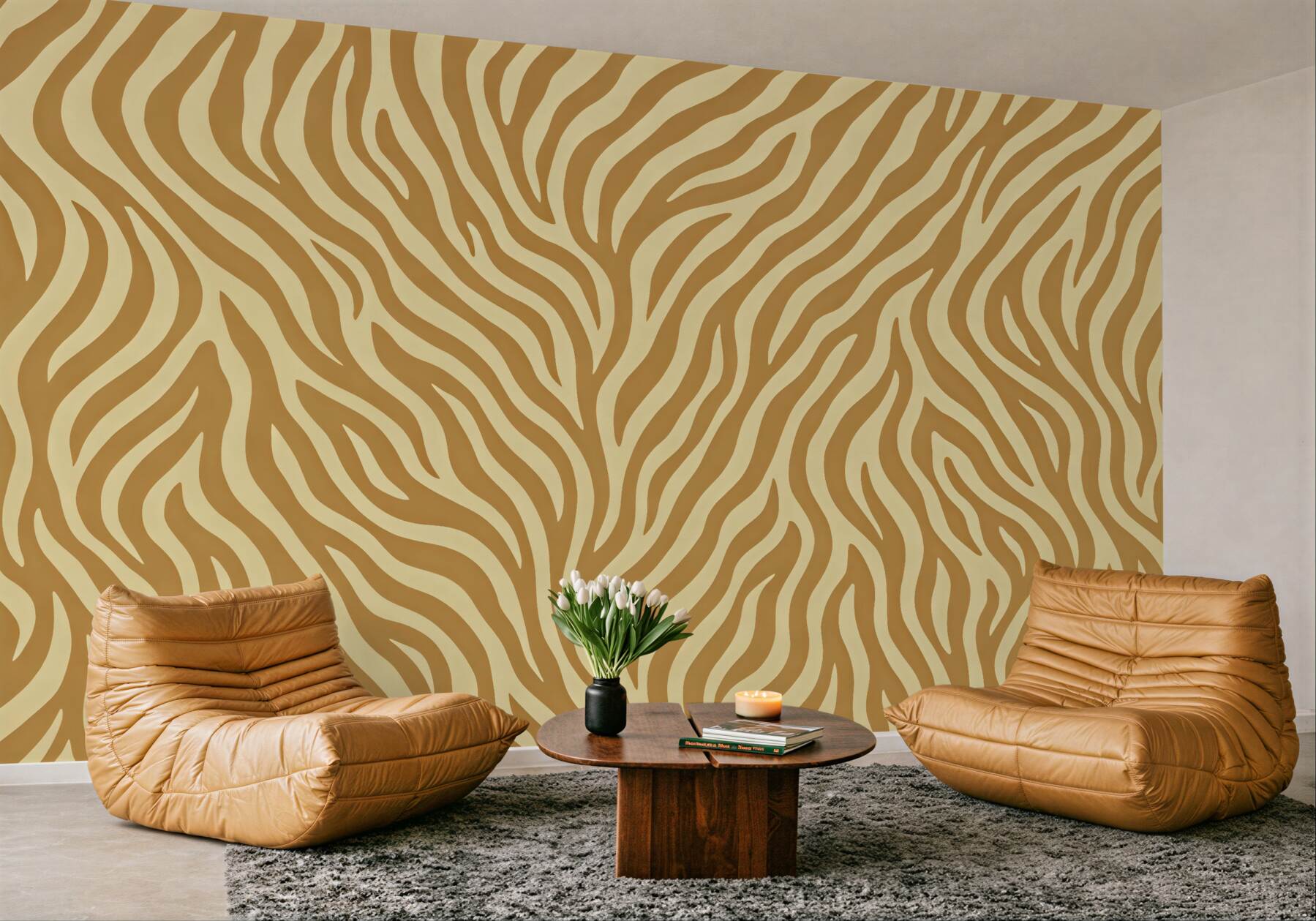 Fototapeta złote fale w stylu safari