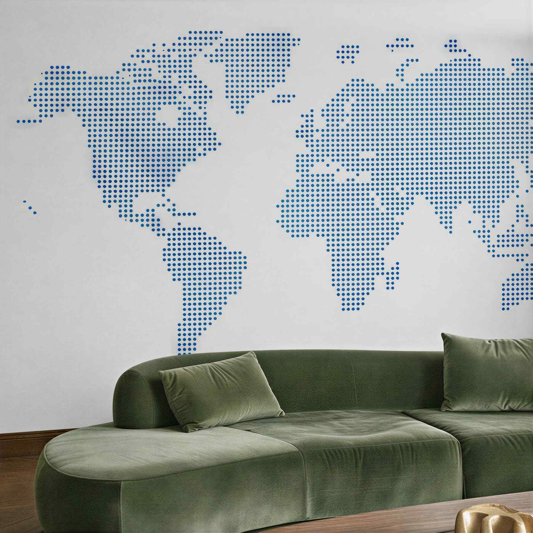 Fototapeta niebieska mapa świata w kropkach