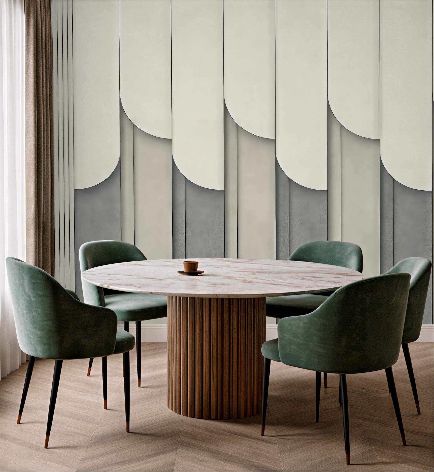 Fototapeta geometryczna elegancja w beżach i szarościach
