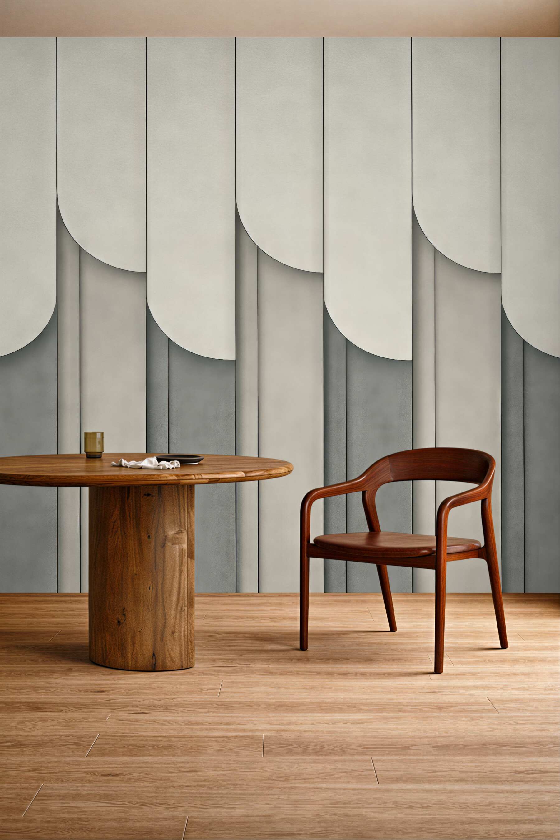 Fototapeta geometryczna elegancja w beżach i szarościach