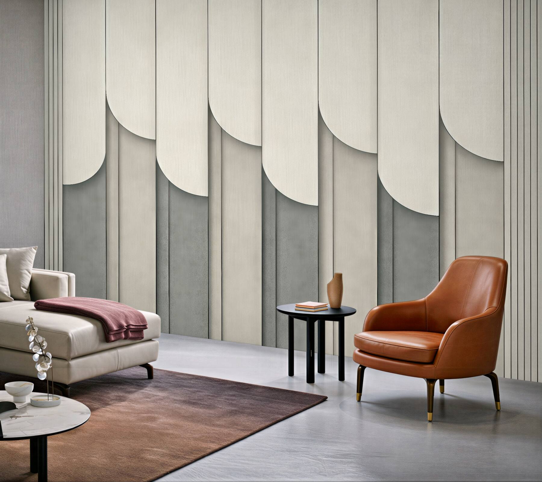 Fototapeta geometryczna elegancja w beżach i szarościach