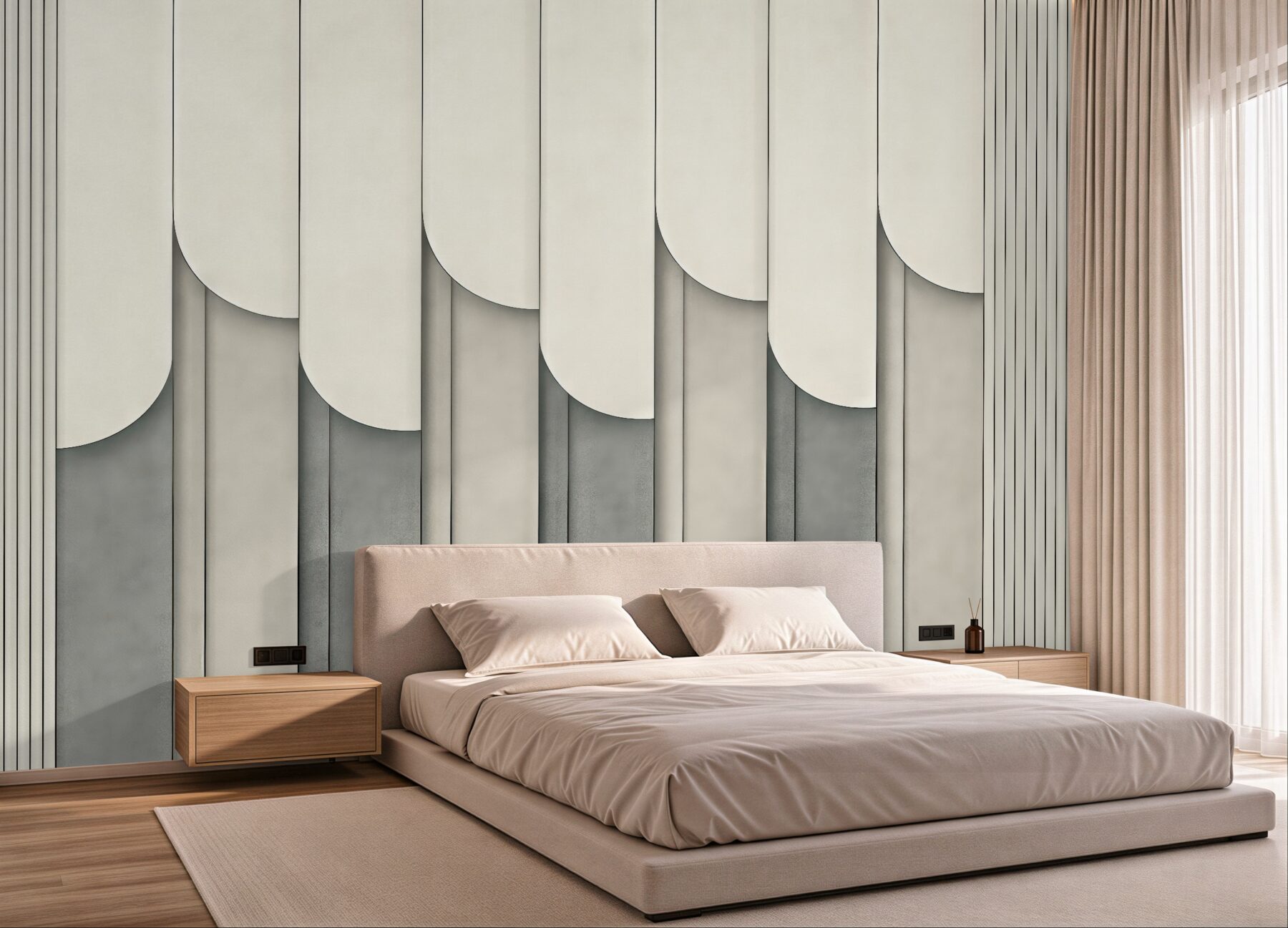 Fototapeta geometryczna elegancja w beżach i szarościach
