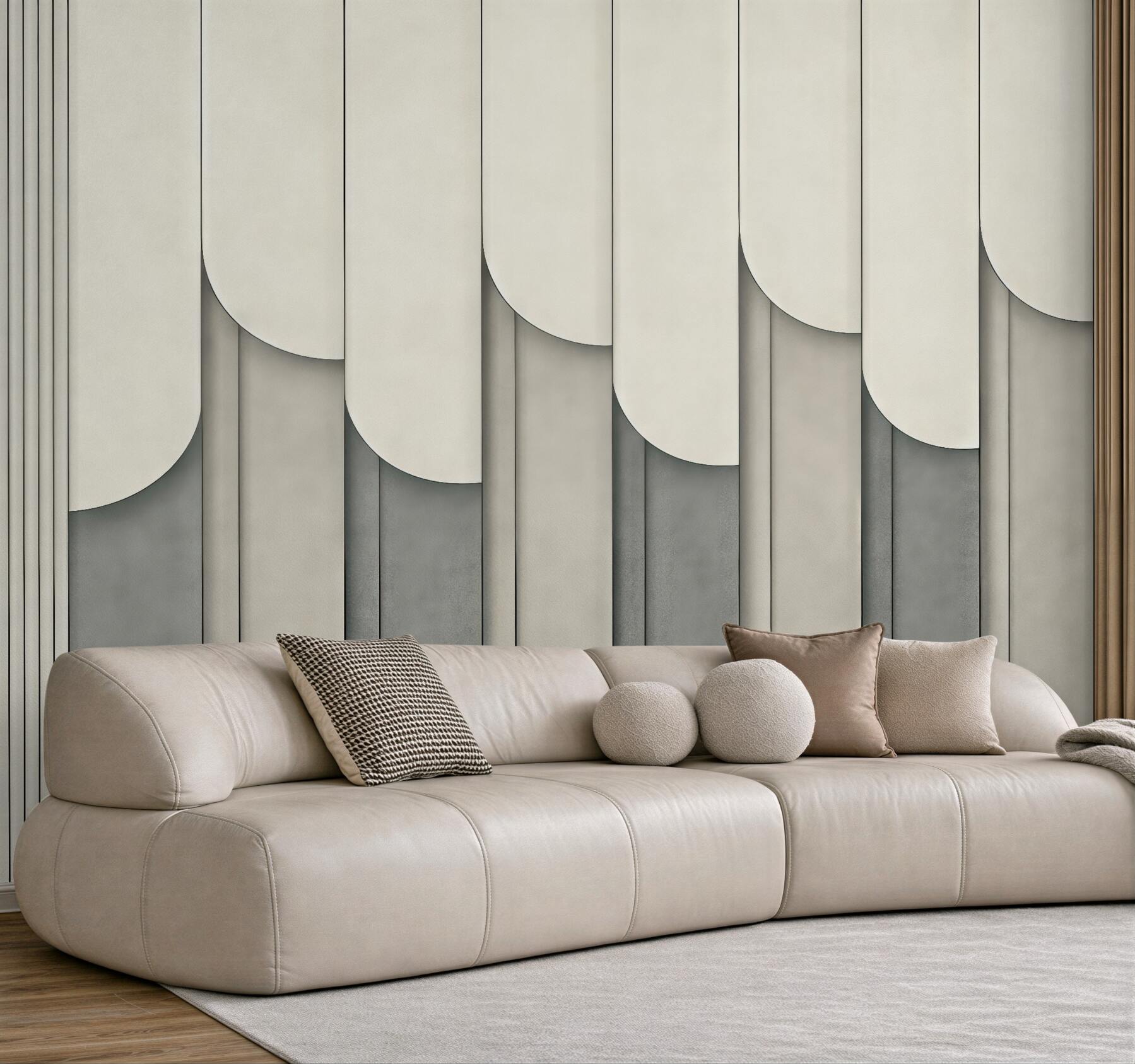 Fototapeta geometryczna elegancja w beżach i szarościach