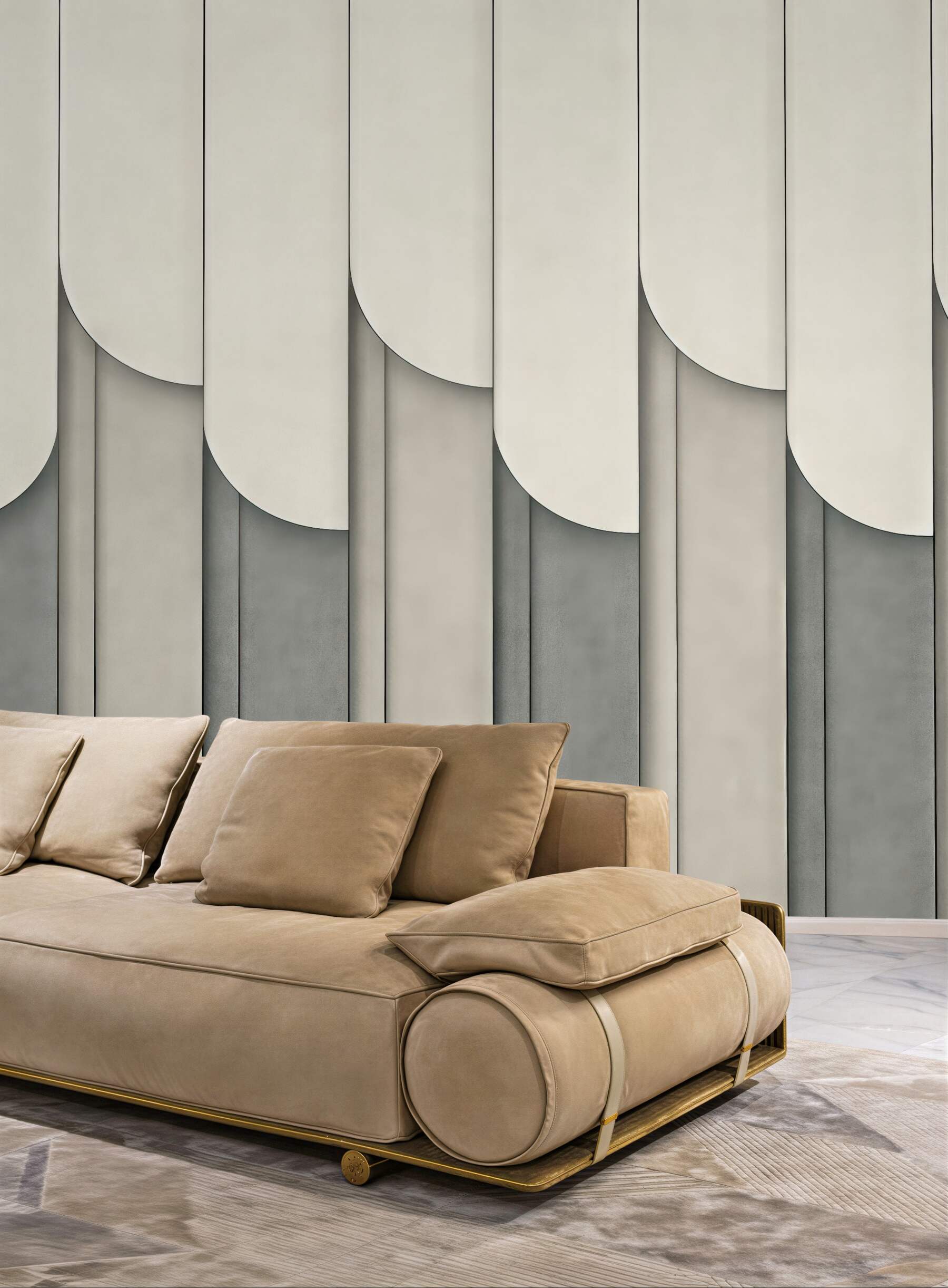 Fototapeta geometryczna elegancja w beżach i szarościach