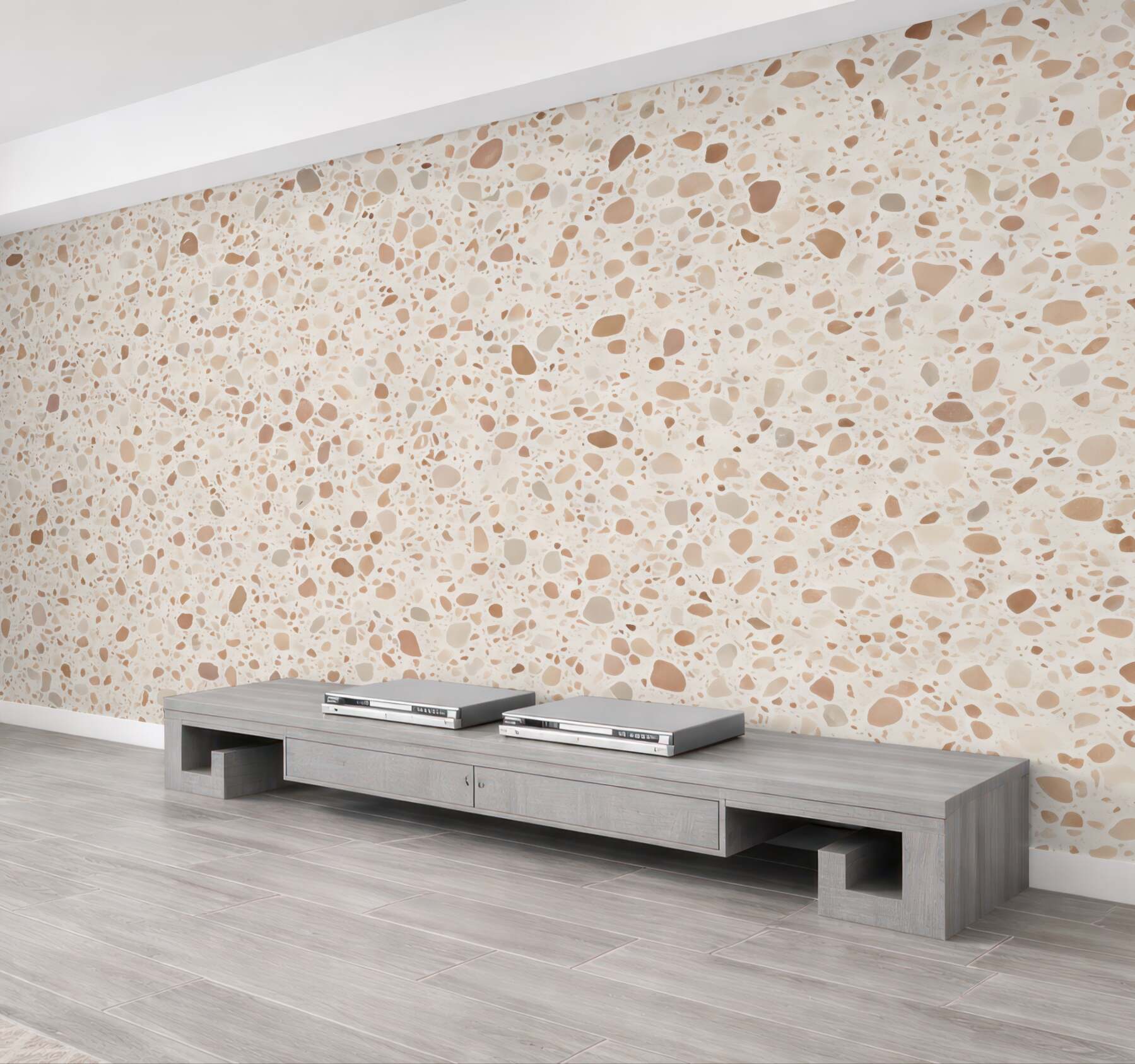 Fototapeta beżowe terrazzo w ciepłym klimacie