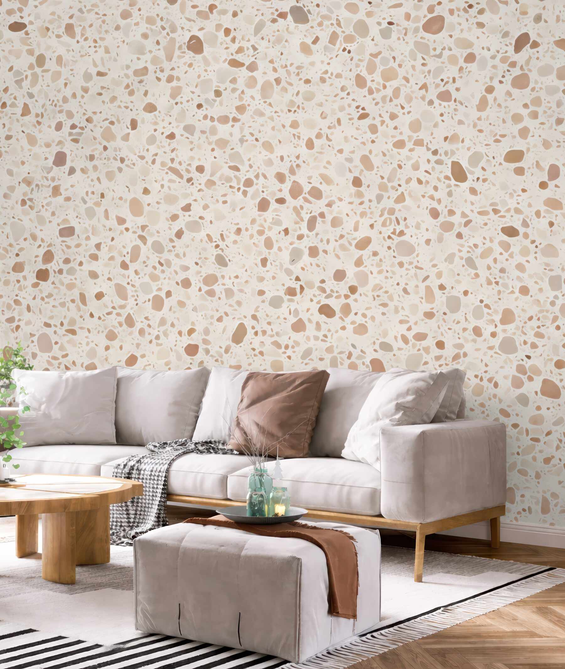 Fototapeta beżowe terrazzo w ciepłym klimacie