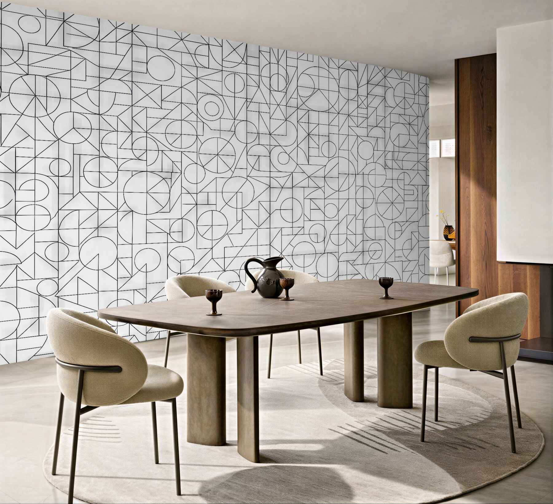 Fototapeta subtelna geometryczna mozaika w minimalistycznym stylu