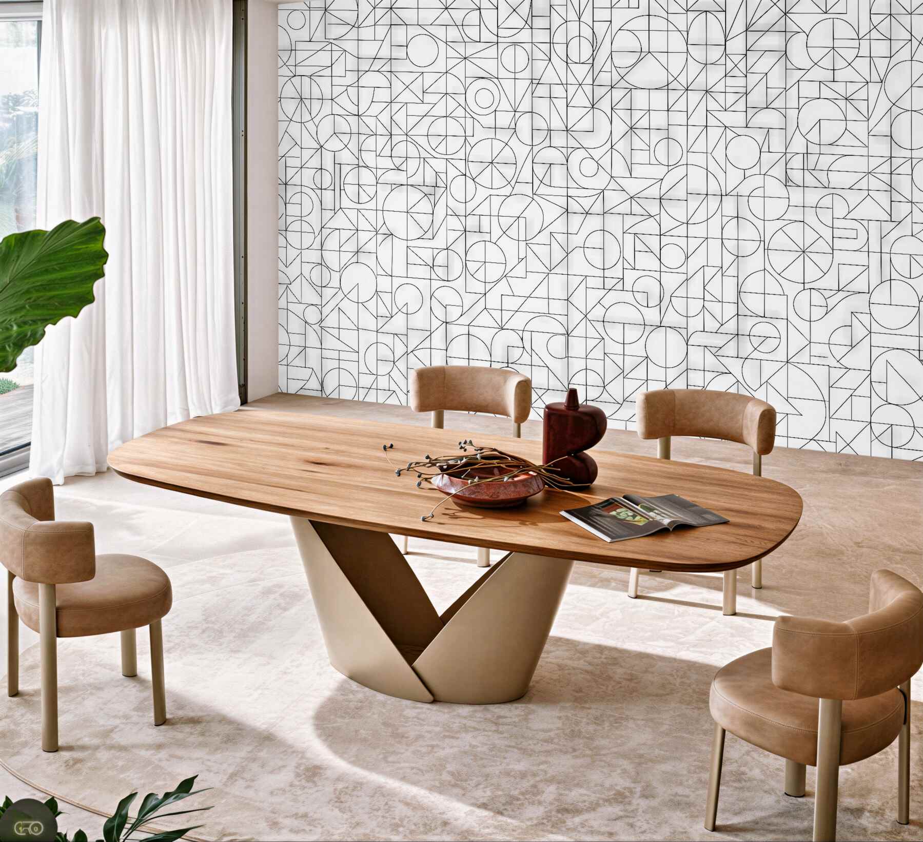 Fototapeta subtelna geometryczna mozaika w minimalistycznym stylu