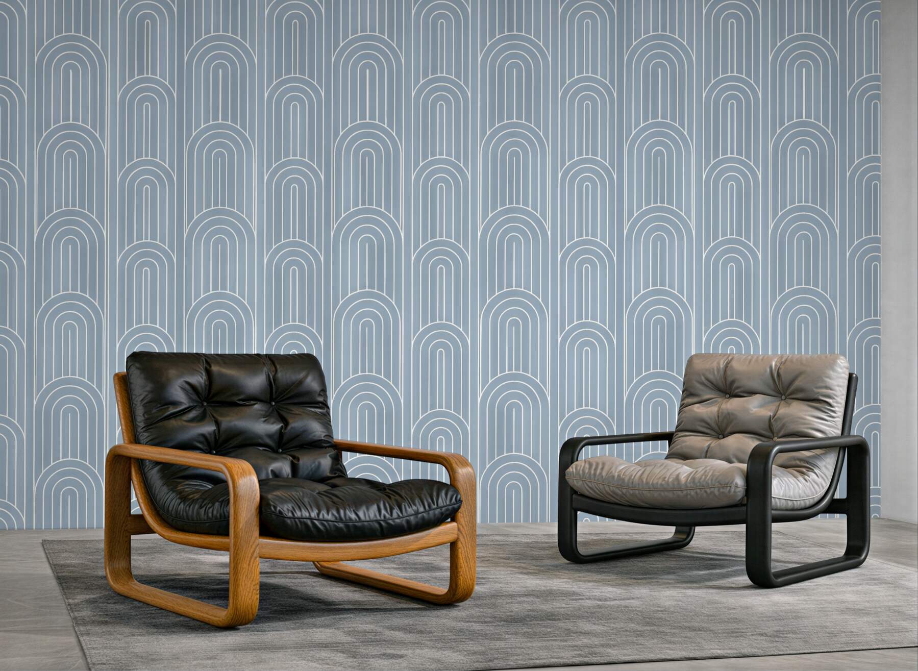 Fototapeta błękitne łuki w stylu art déco