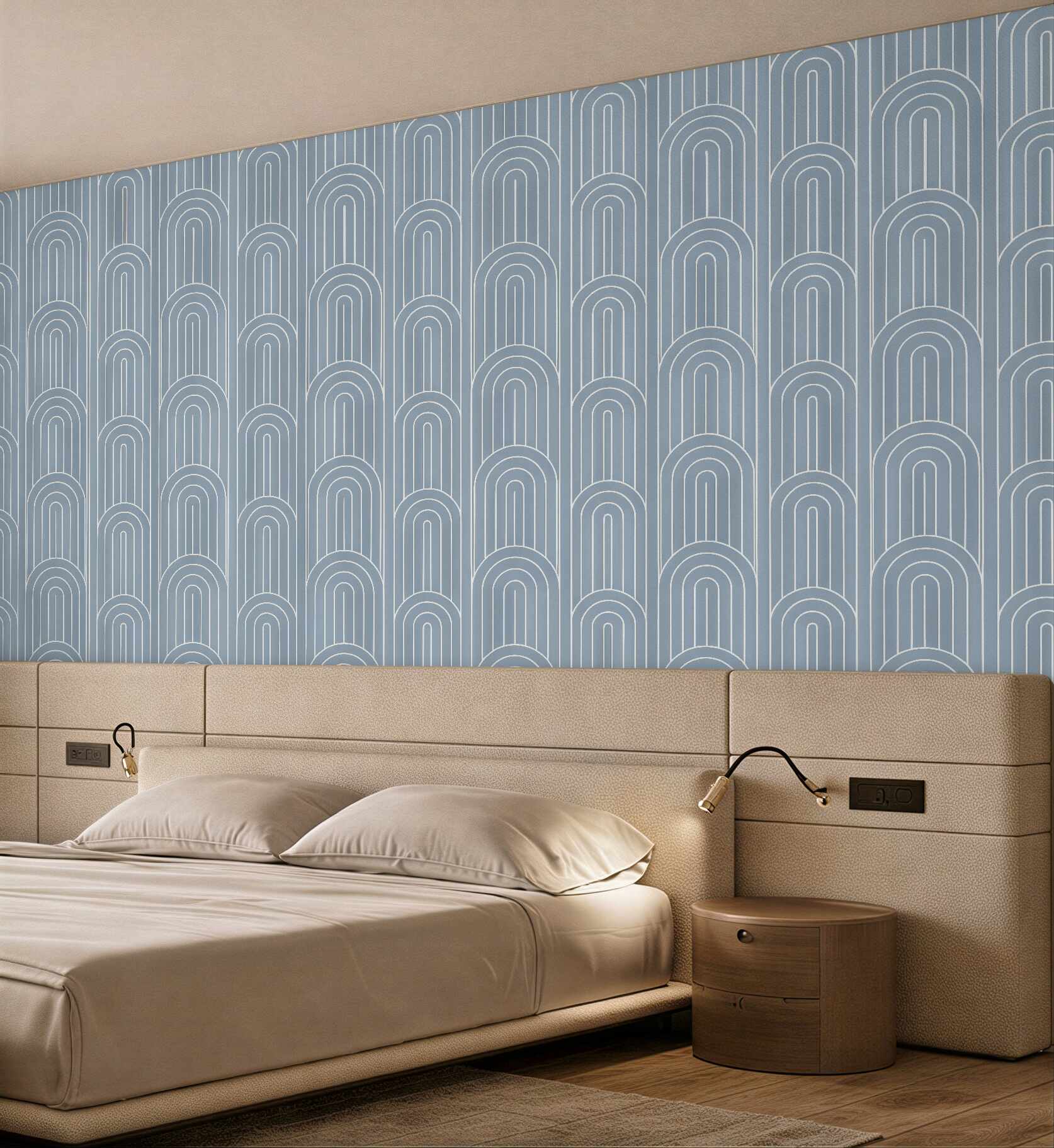 Fototapeta błękitne łuki w stylu art déco