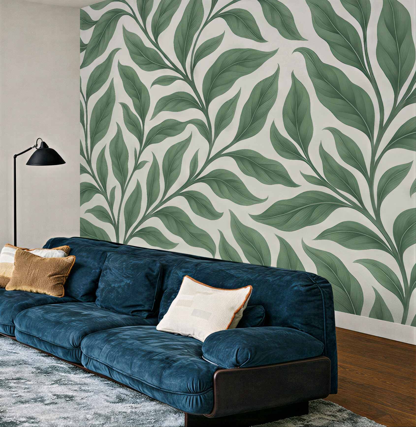 Fototapeta zielone liście w botanicznym stylu