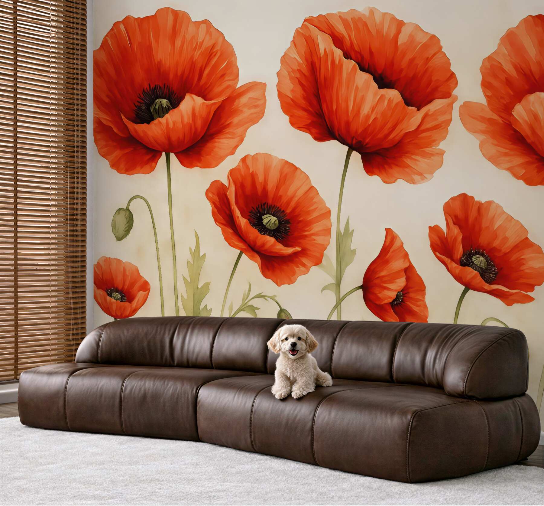 Fototapeta akwarelowe czerwone maki