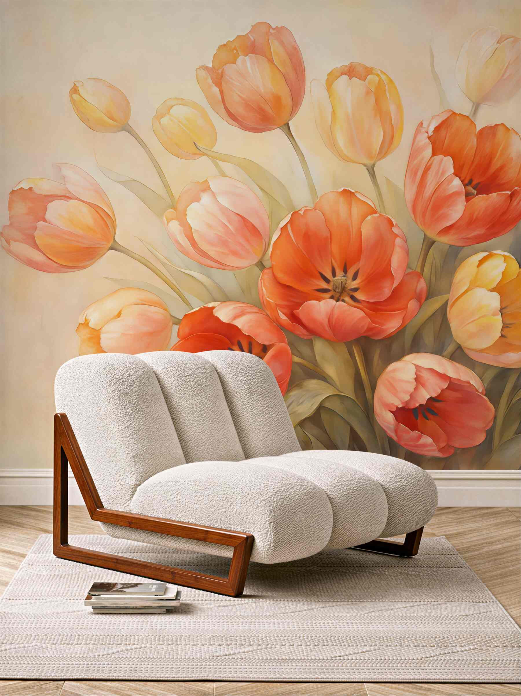 Fototapeta malarskie tulipany w pastelowym bukiecie