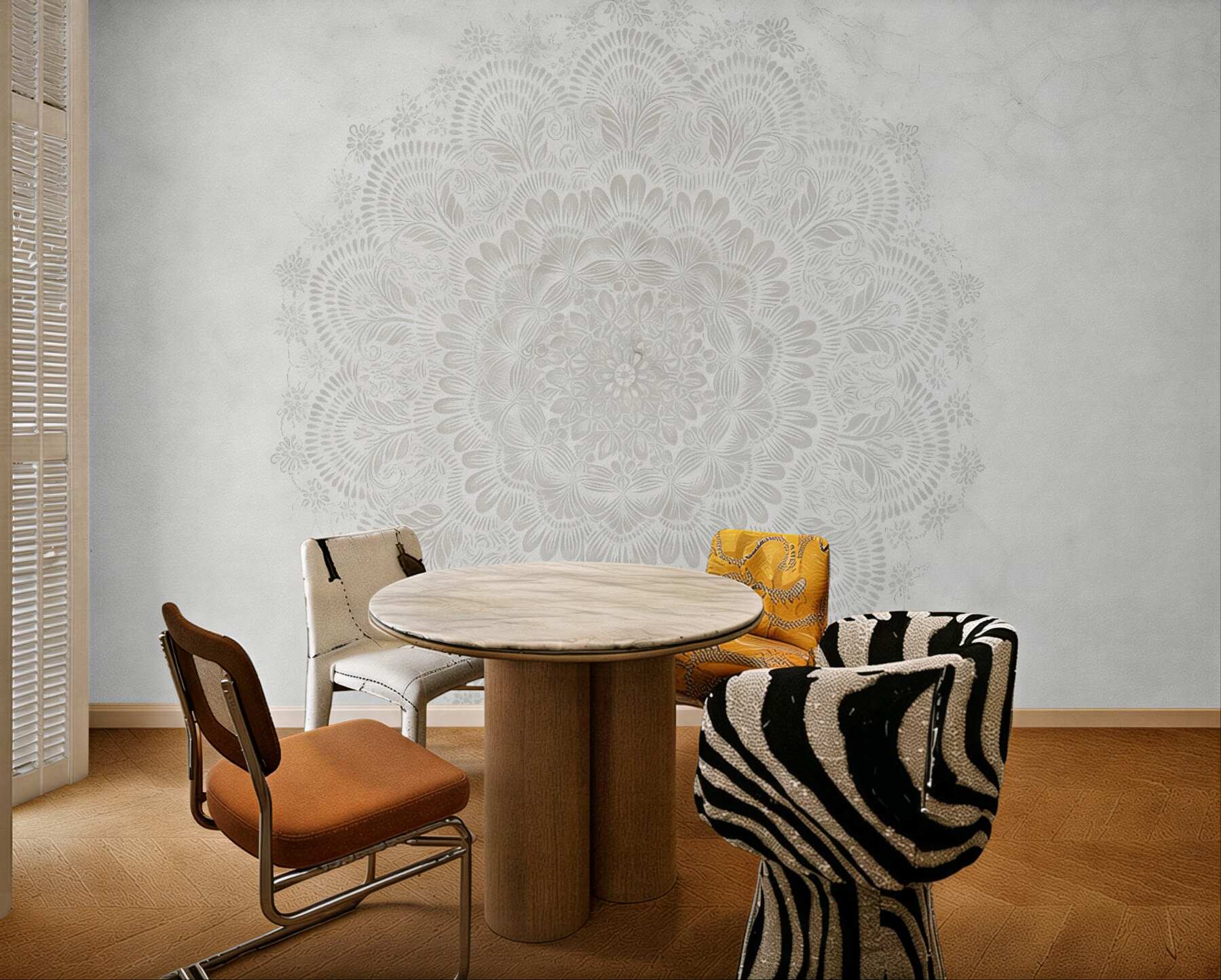 Fototapeta subtelna mandala na jasnym marmurze