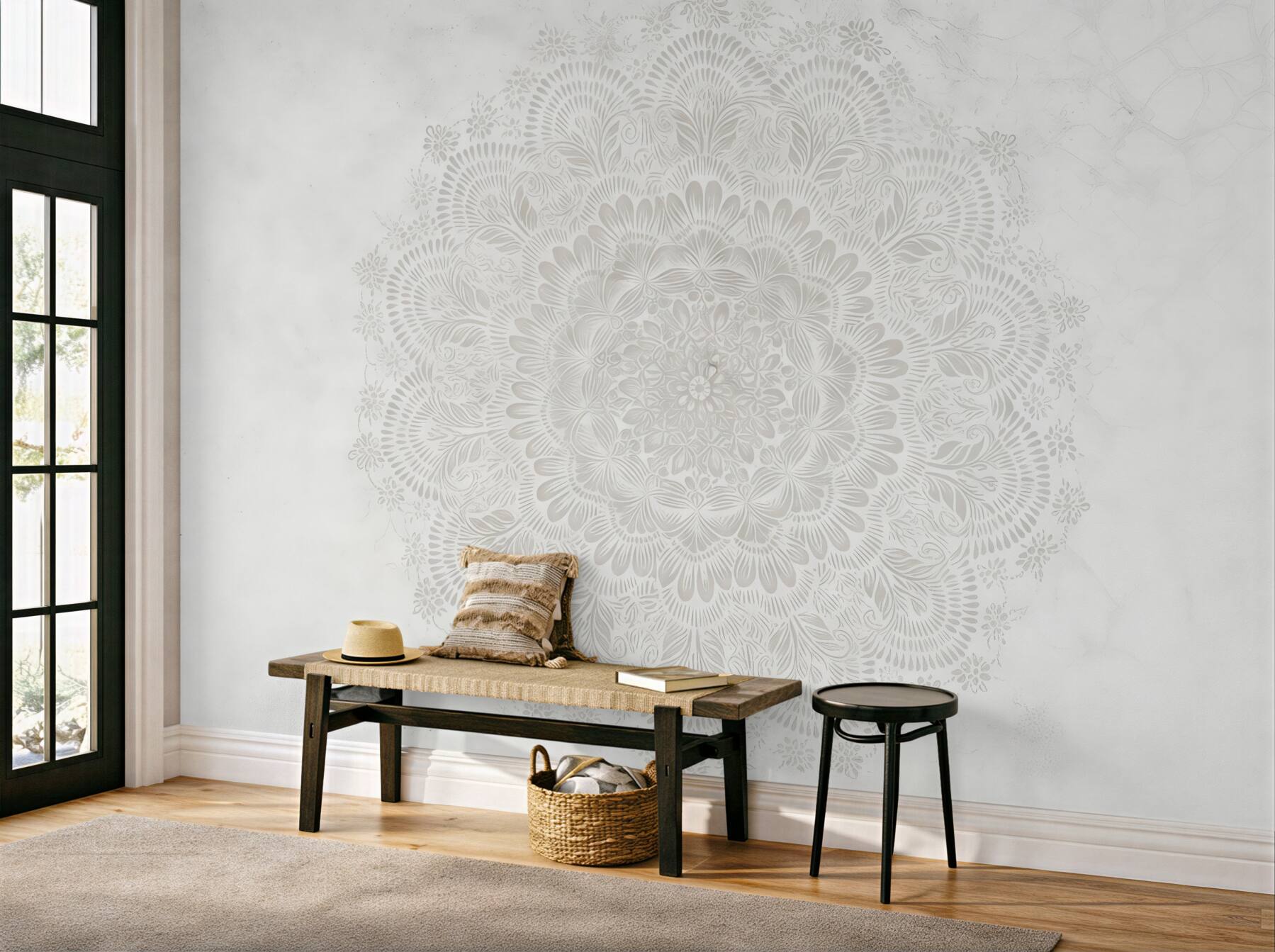 Fototapeta subtelna mandala na jasnym marmurze