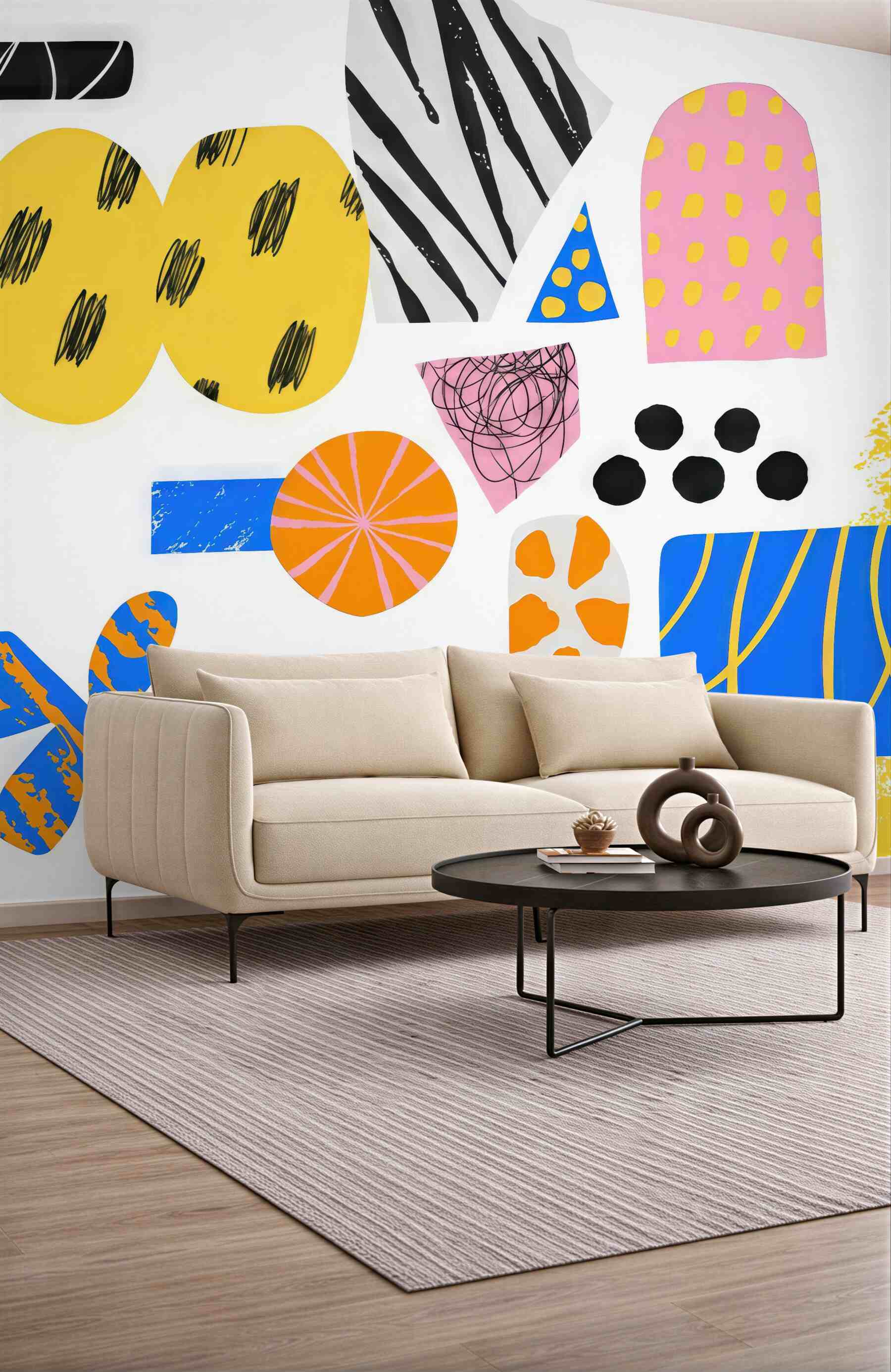 Fototapeta kolorowa abstrakcja w stylu memphis