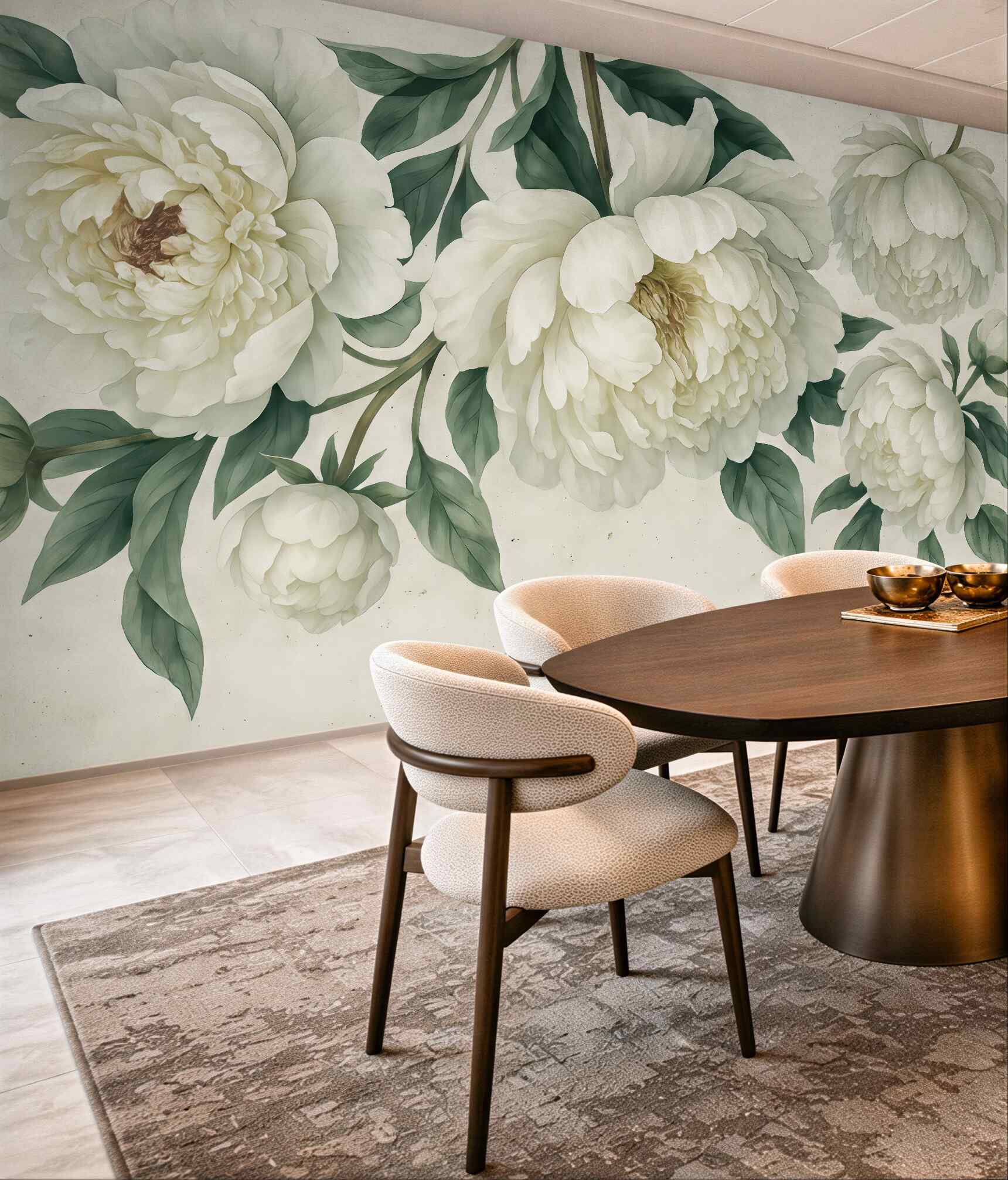 Fototapeta kremowe piwonie w subtelnej elegancji
