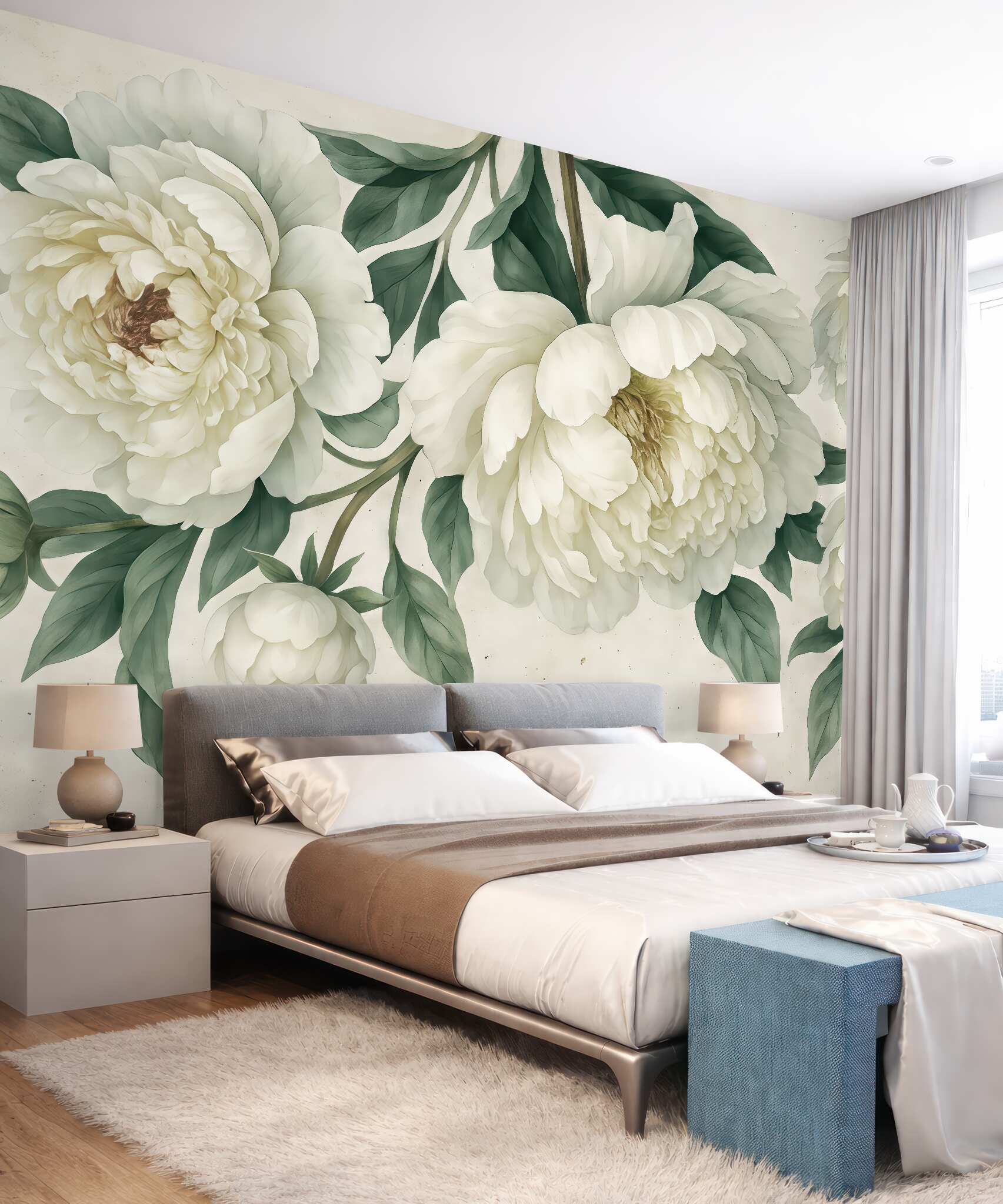 Fototapeta kremowe piwonie w subtelnej elegancji