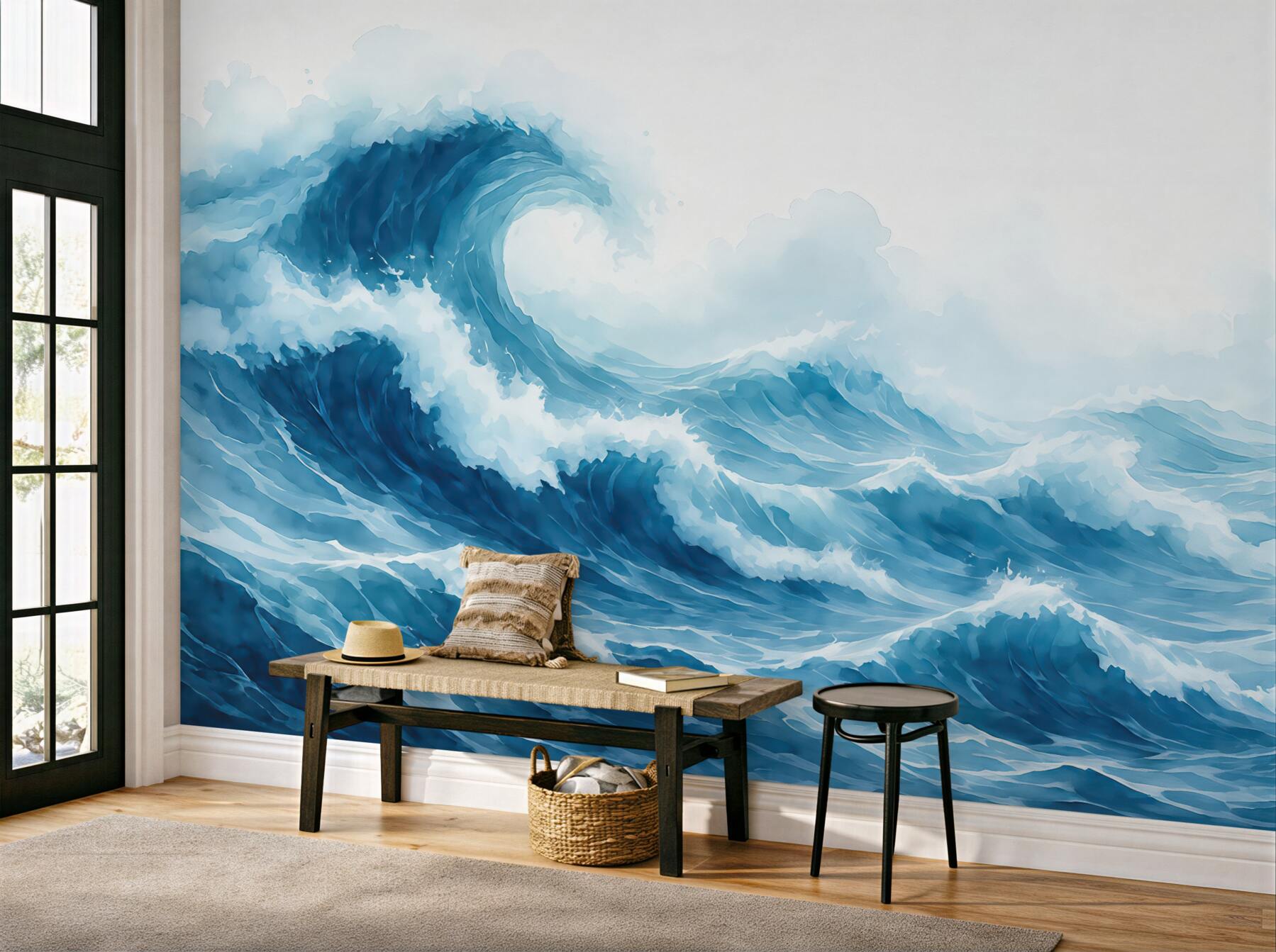 Fototapeta malarskie błękitne fale oceanu