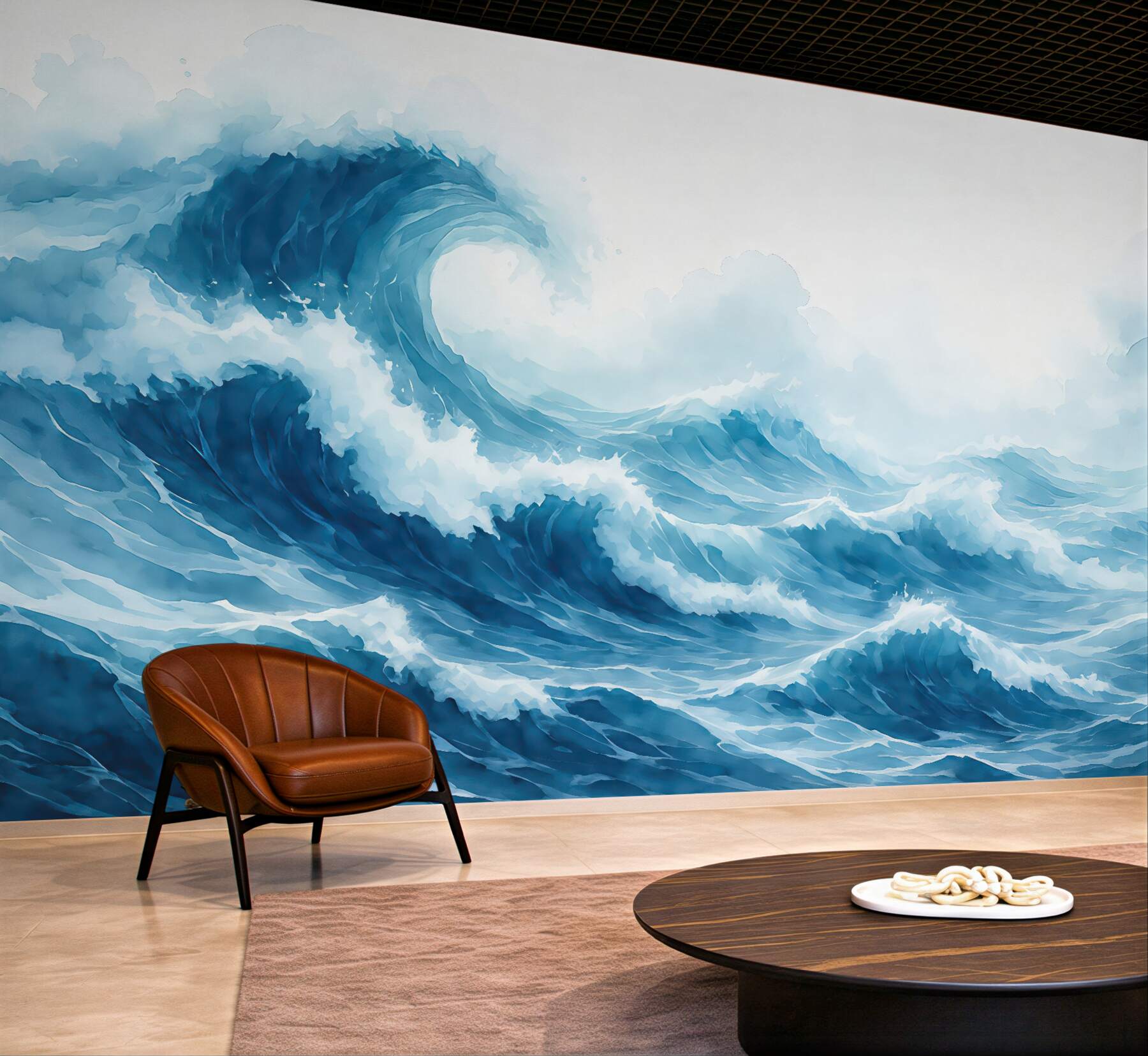 Fototapeta malarskie błękitne fale oceanu