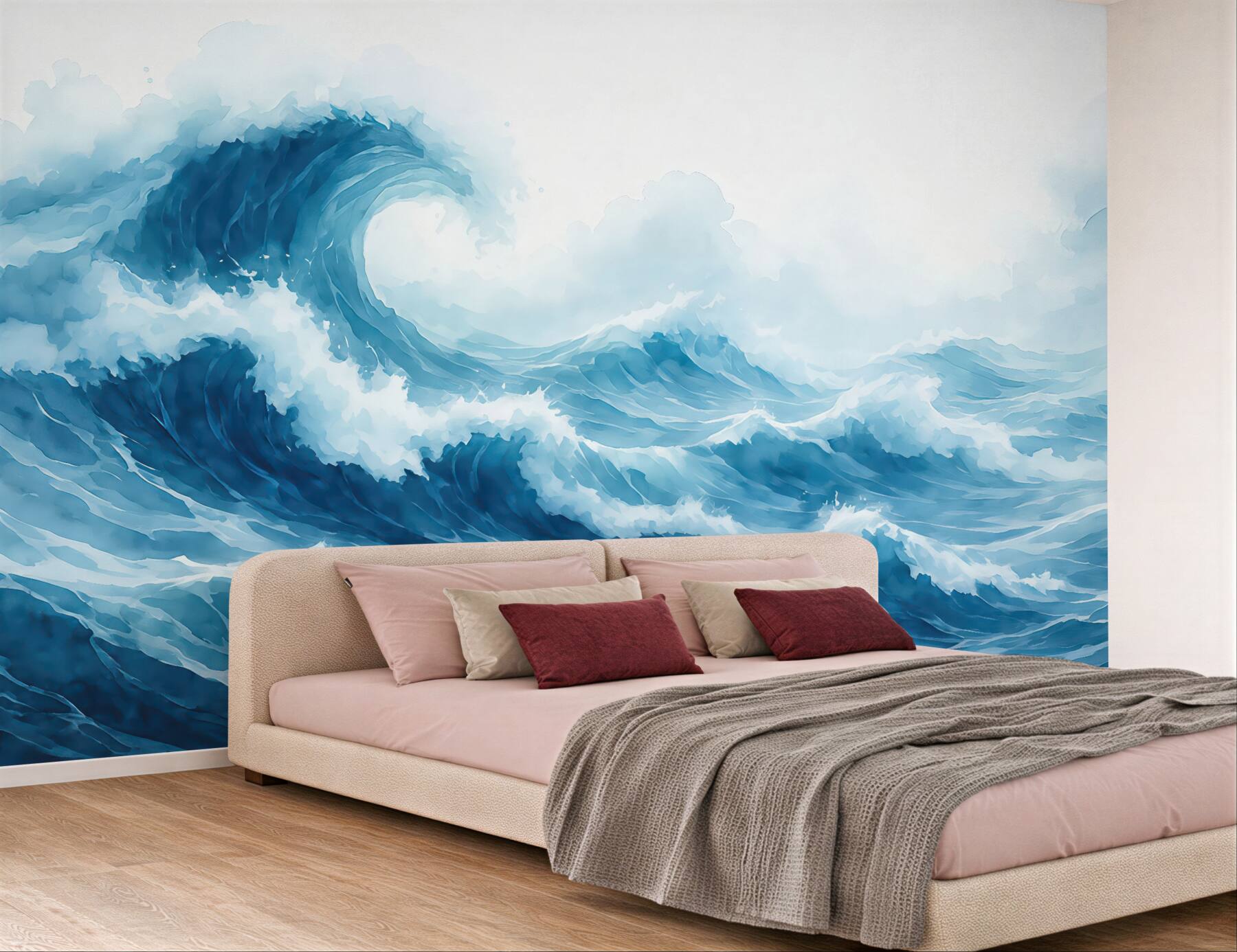 Fototapeta malarskie błękitne fale oceanu