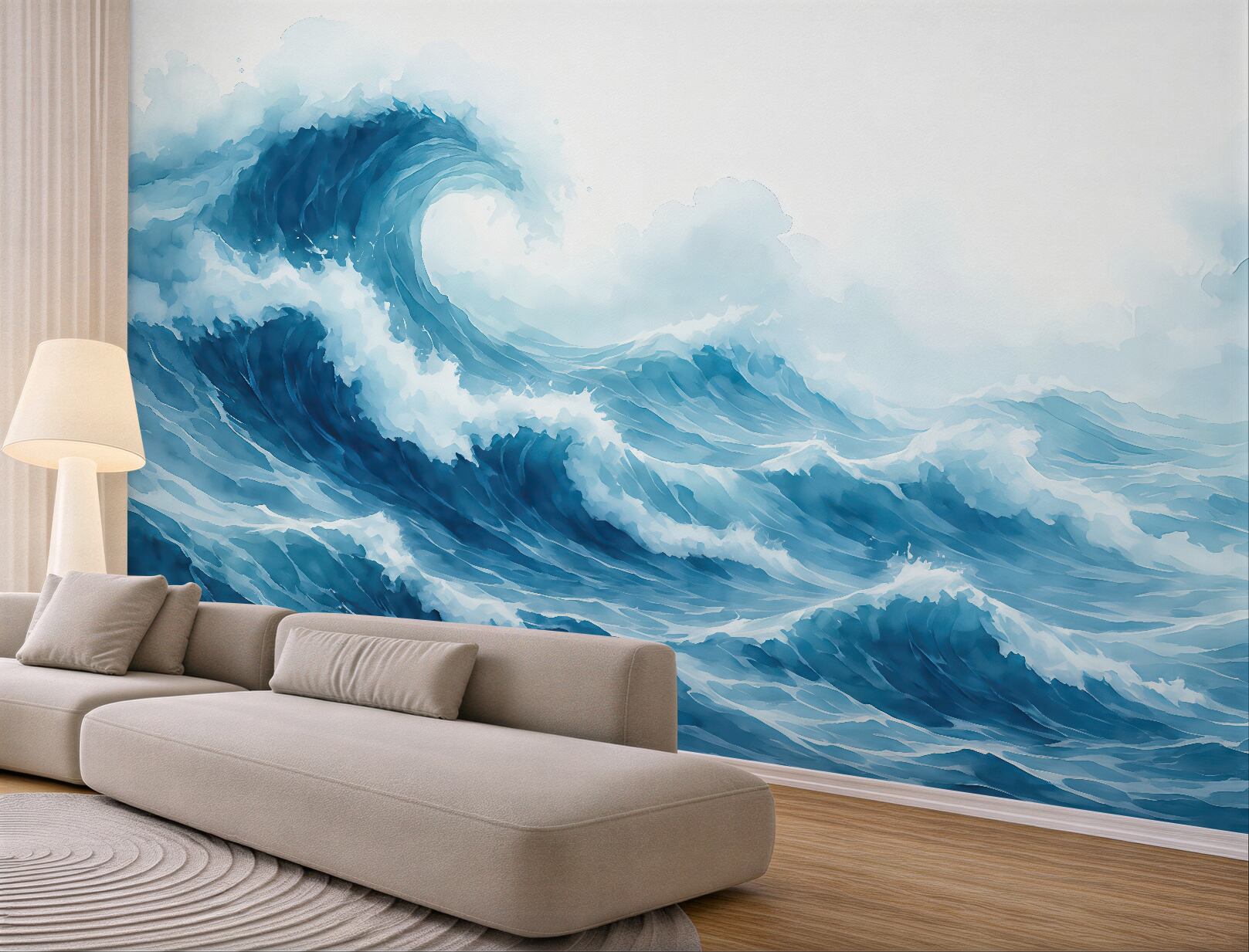Fototapeta malarskie błękitne fale oceanu