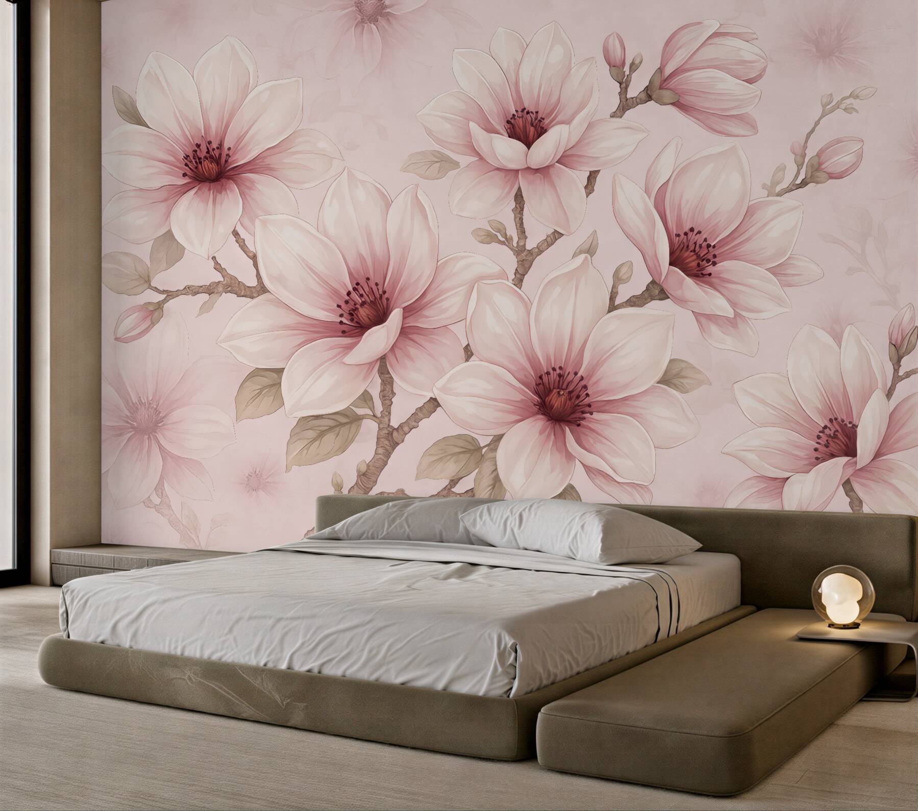 Fototapeta pudrowe magnolie w delikatnym rozkwicie