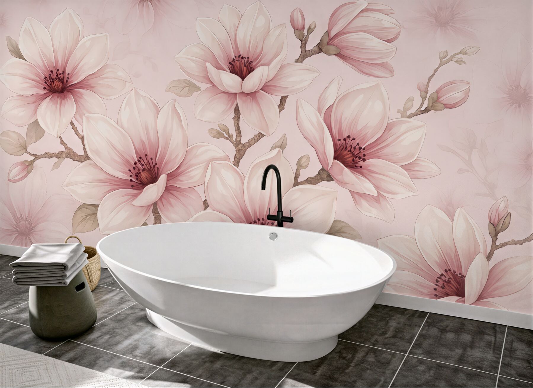 Fototapeta pudrowe magnolie w delikatnym rozkwicie