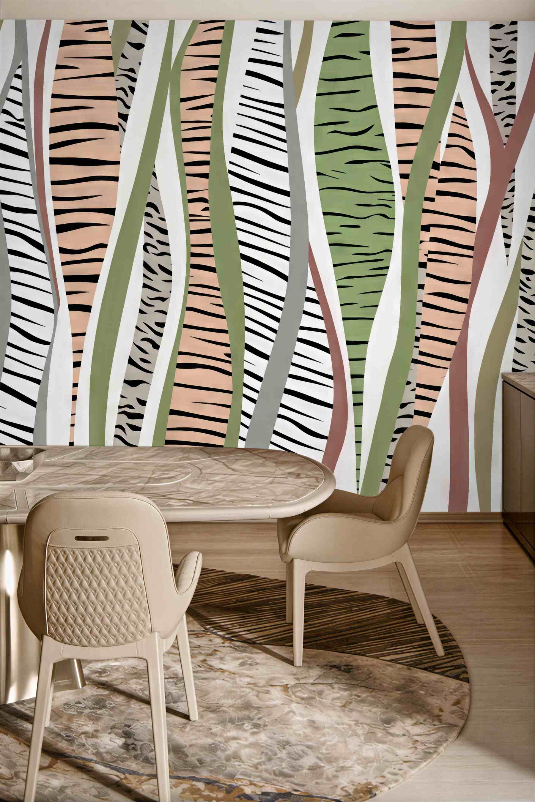 Fototapeta pastelowe pasy safari