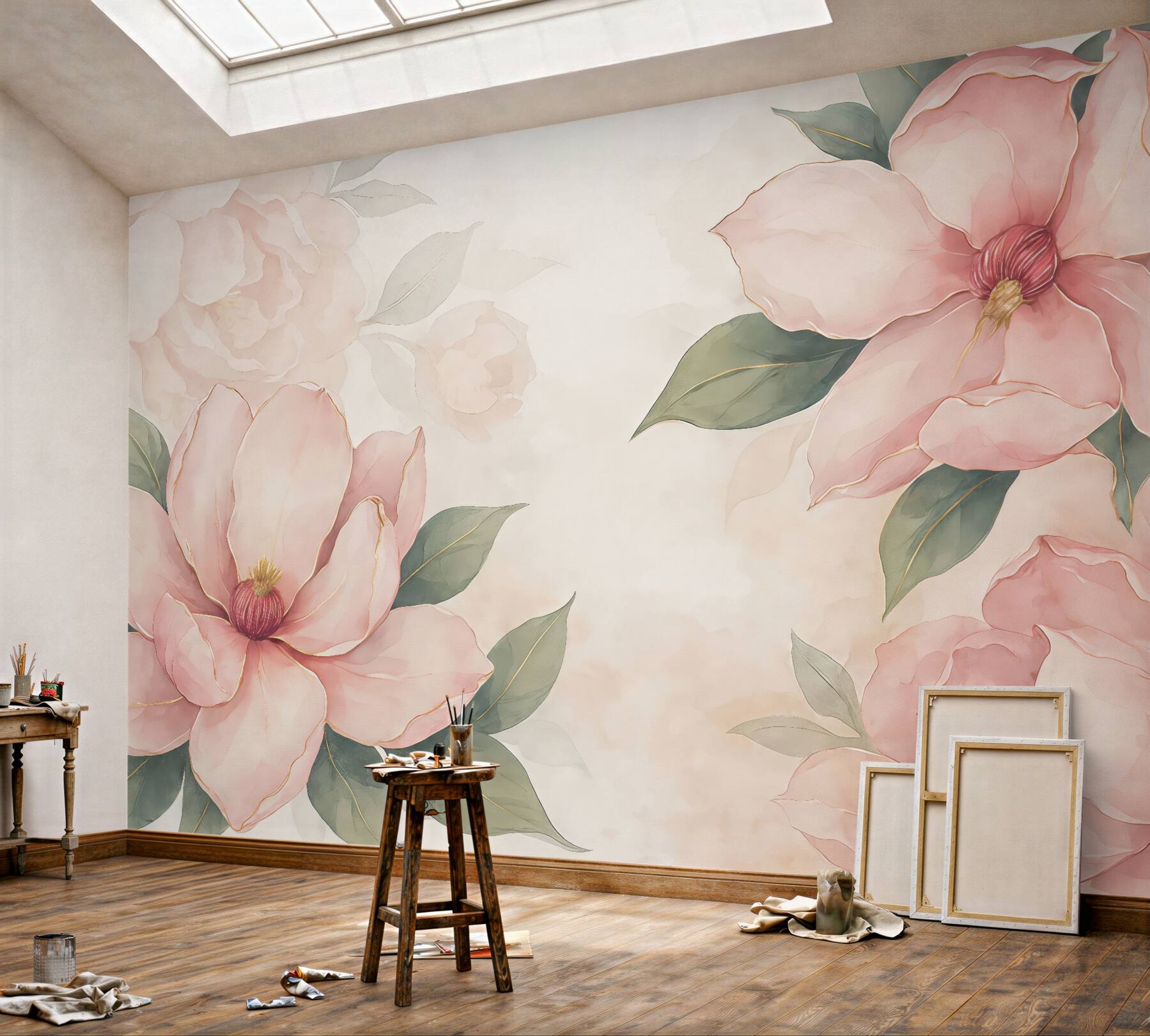 Fototapeta pudrowe magnolie w subtelnej elegancji