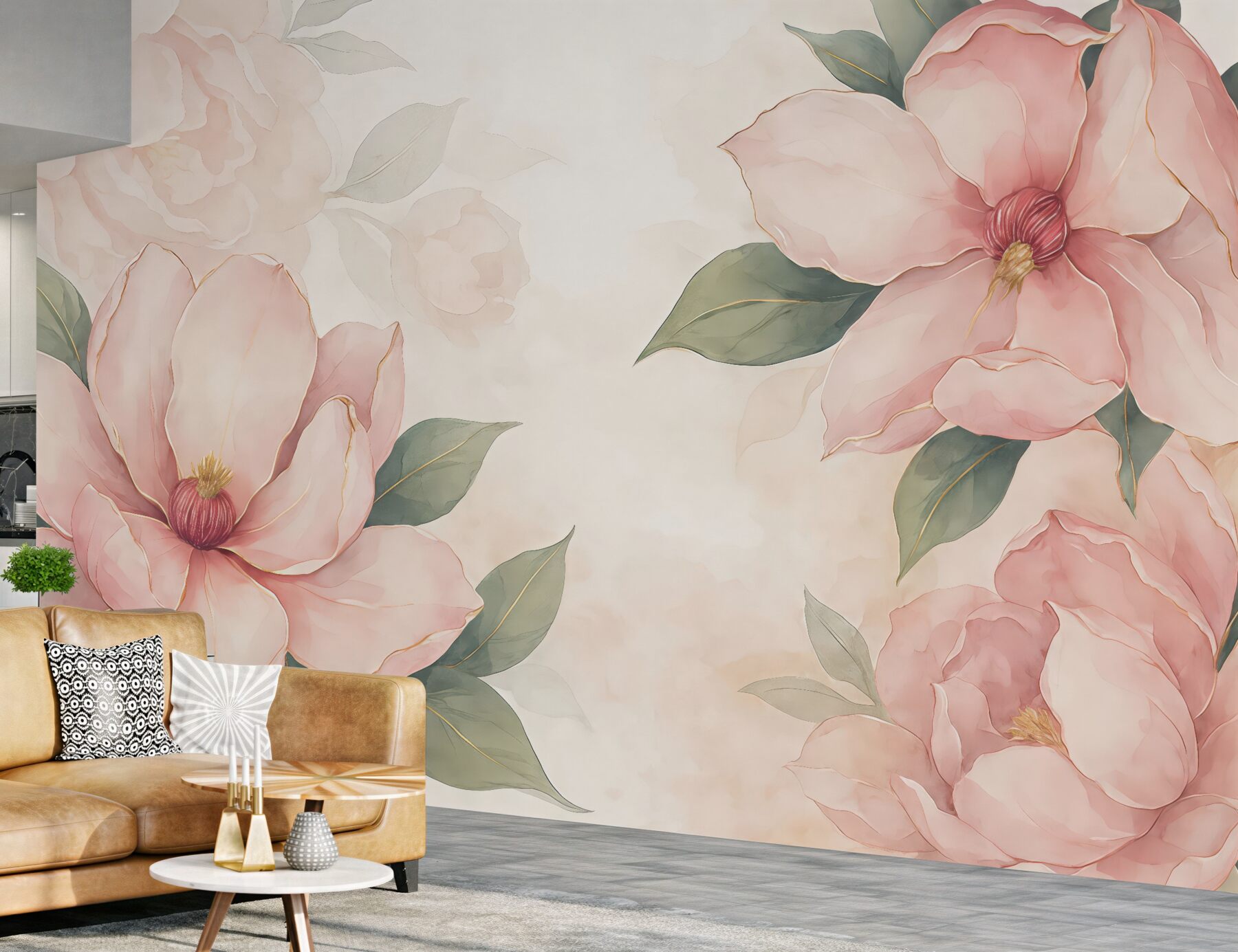 Fototapeta pudrowe magnolie w subtelnej elegancji