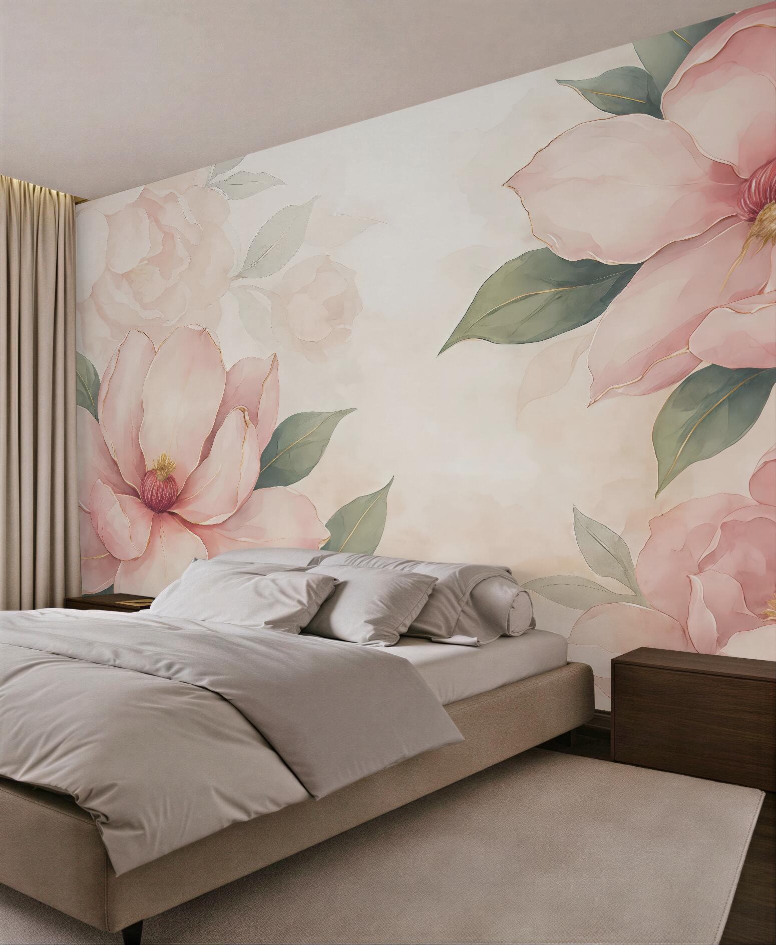 Fototapeta pudrowe magnolie w subtelnej elegancji