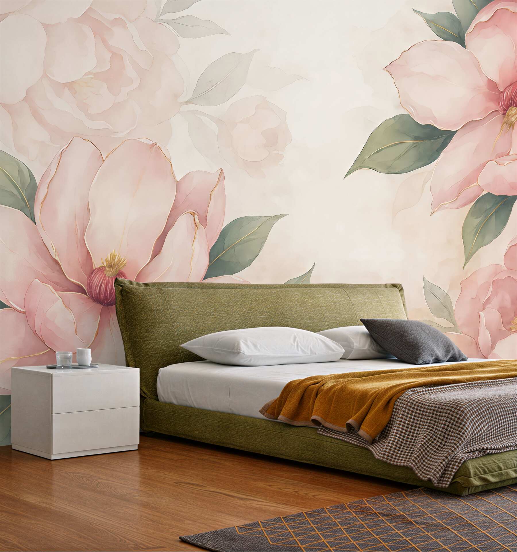 Fototapeta pudrowe magnolie w subtelnej elegancji