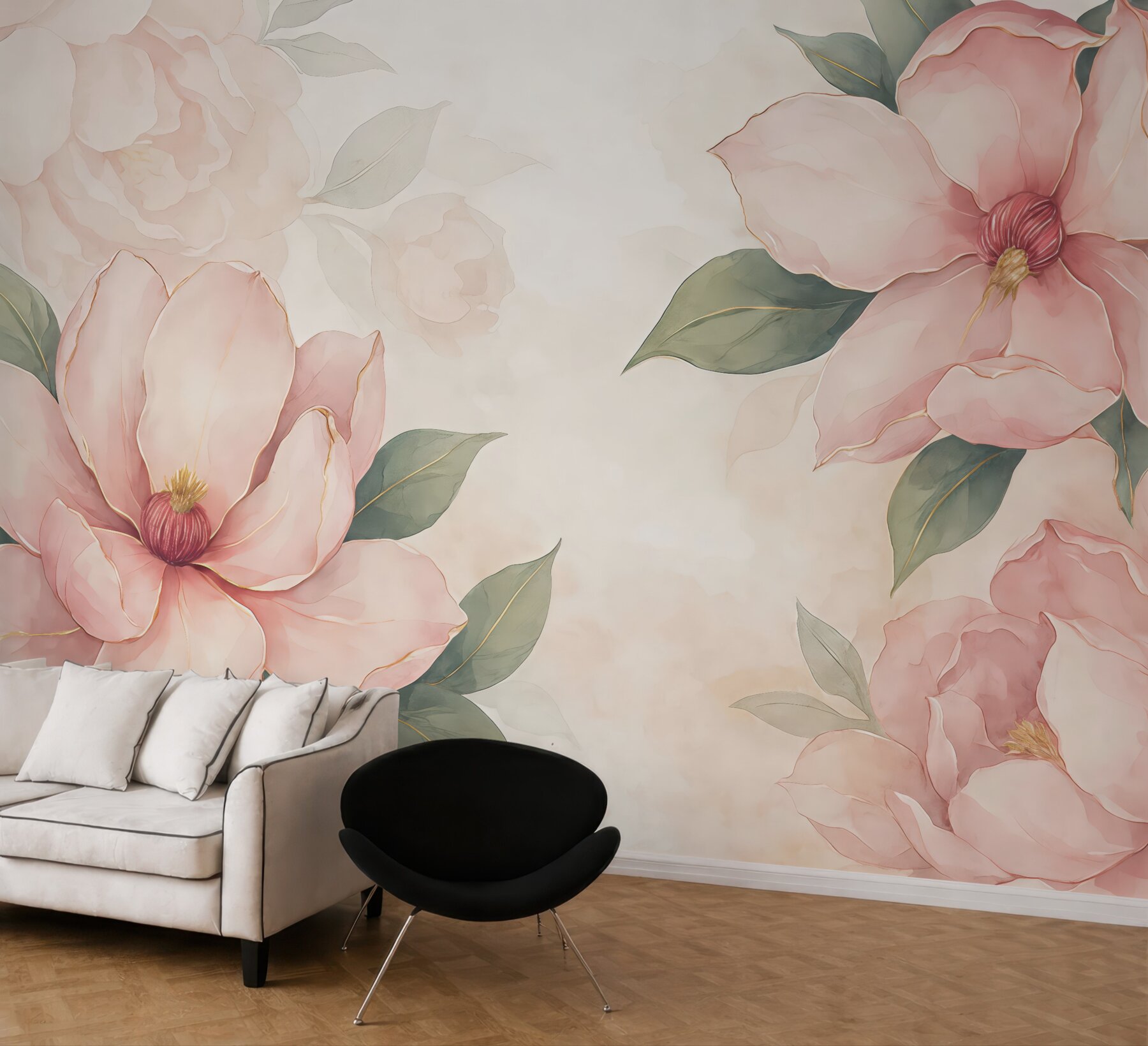 Fototapeta pudrowe magnolie w subtelnej elegancji
