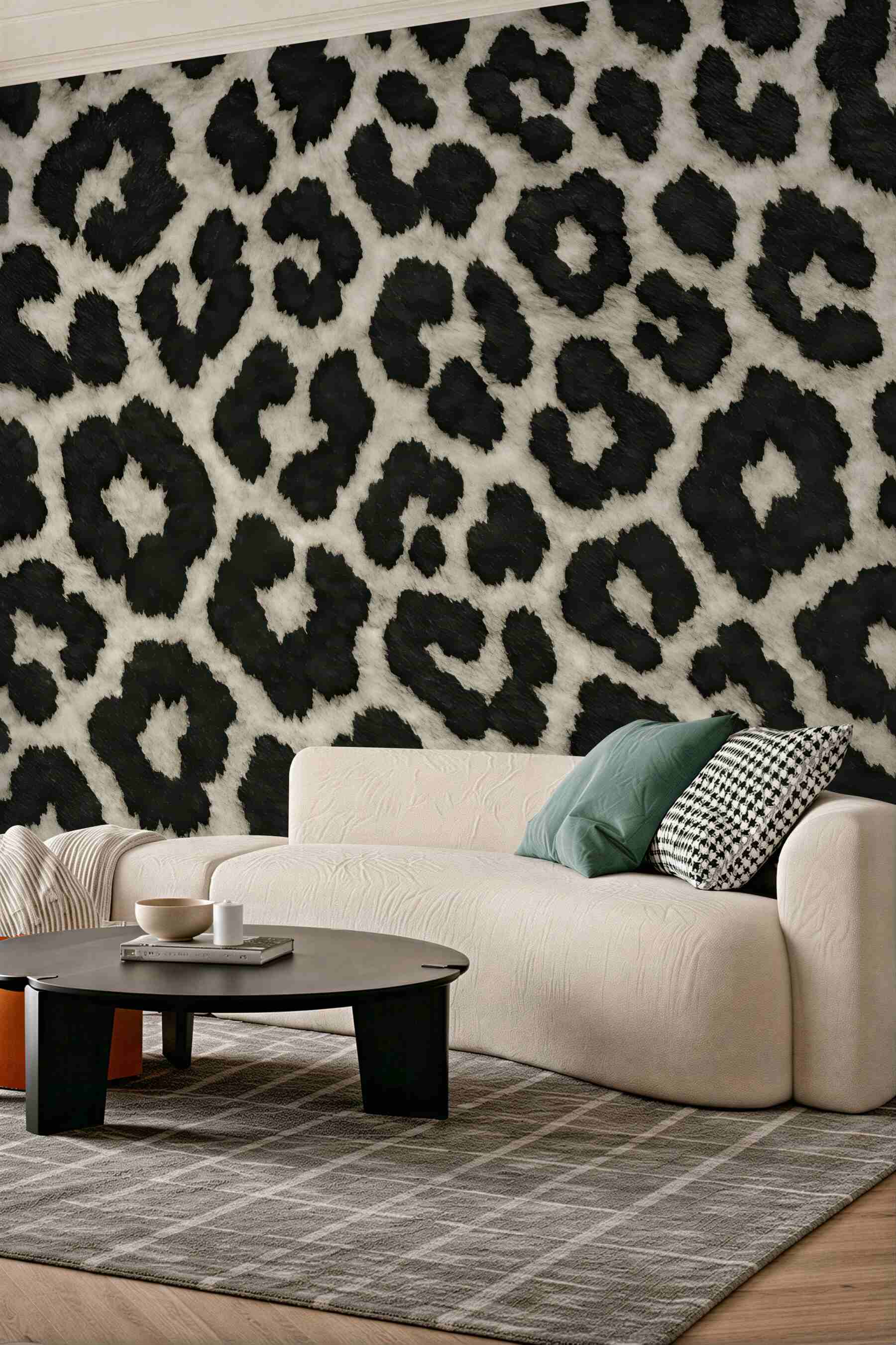 Fototapeta panterka w czarno-kremowym stylu