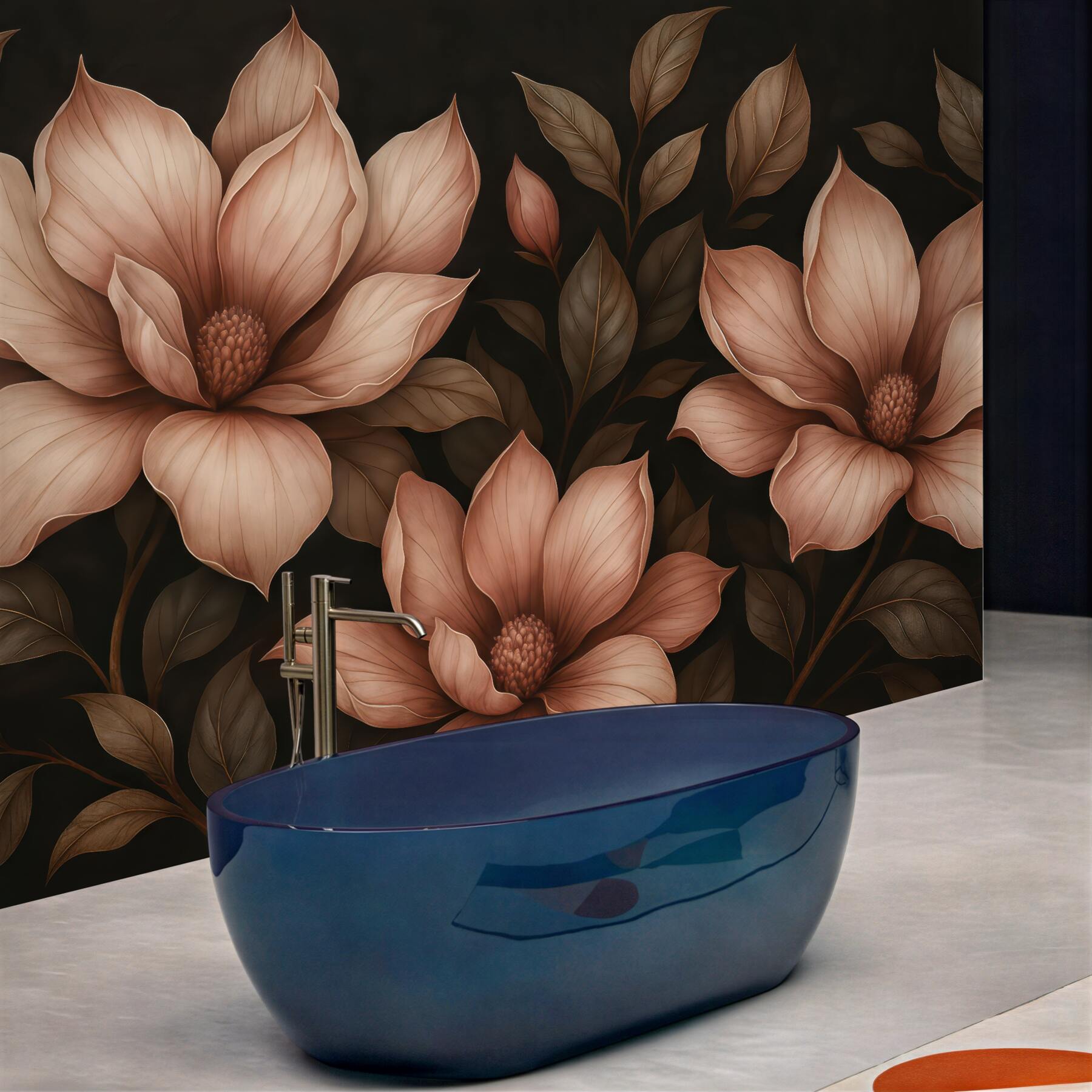 Fototapeta eleganckie magnolie na ciemnym tle