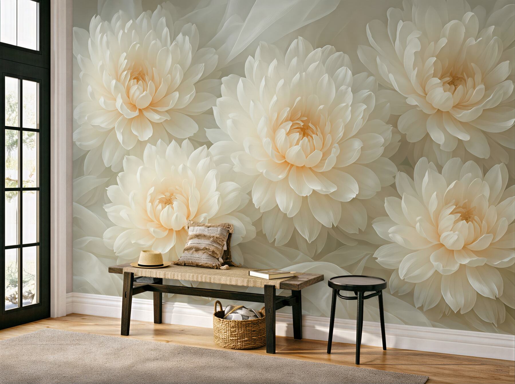 Fototapeta kremowe peonie w jedwabistej delikatności