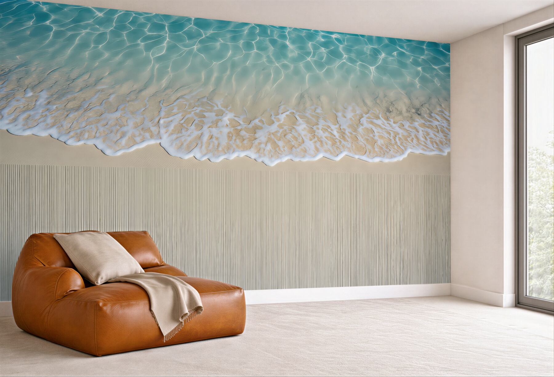 Fototapeta spokojny brzeg z turkusową wodą