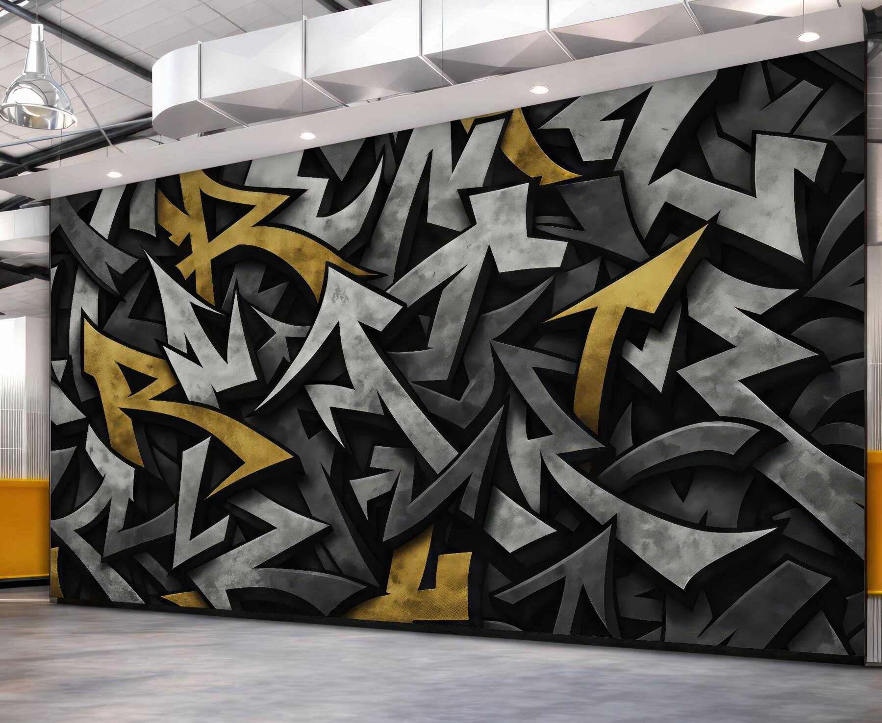Fototapeta graffiti w złocie i stali