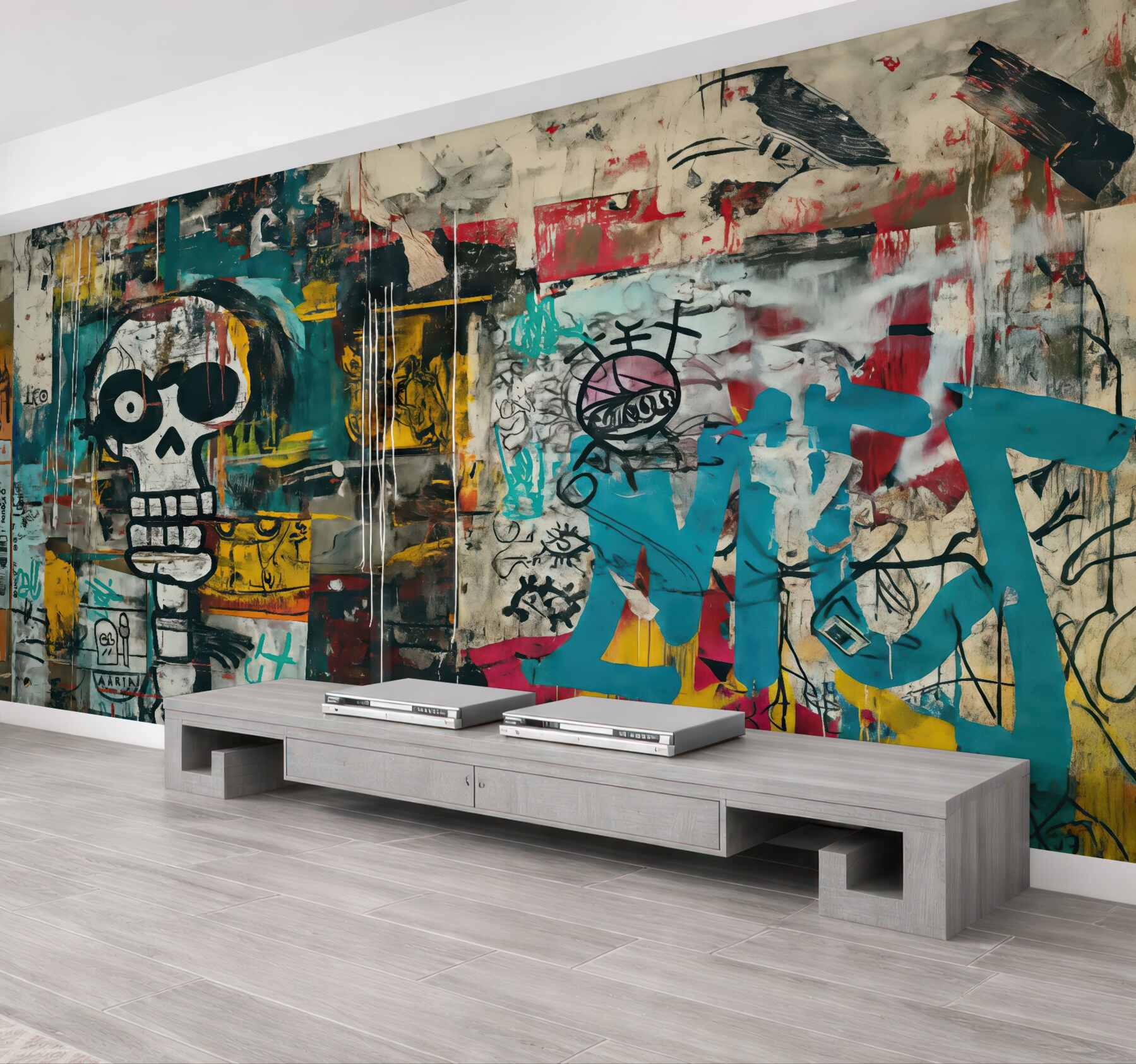 Fototapeta miejski graffiti z czaszką
