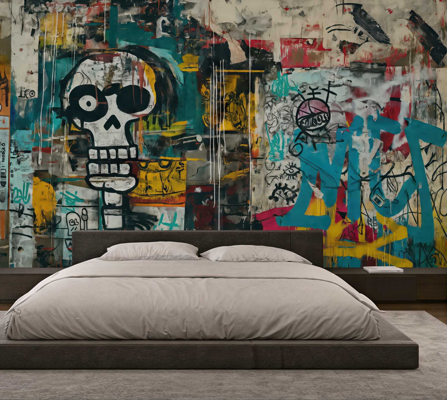 Fototapeta miejski graffiti z czaszką