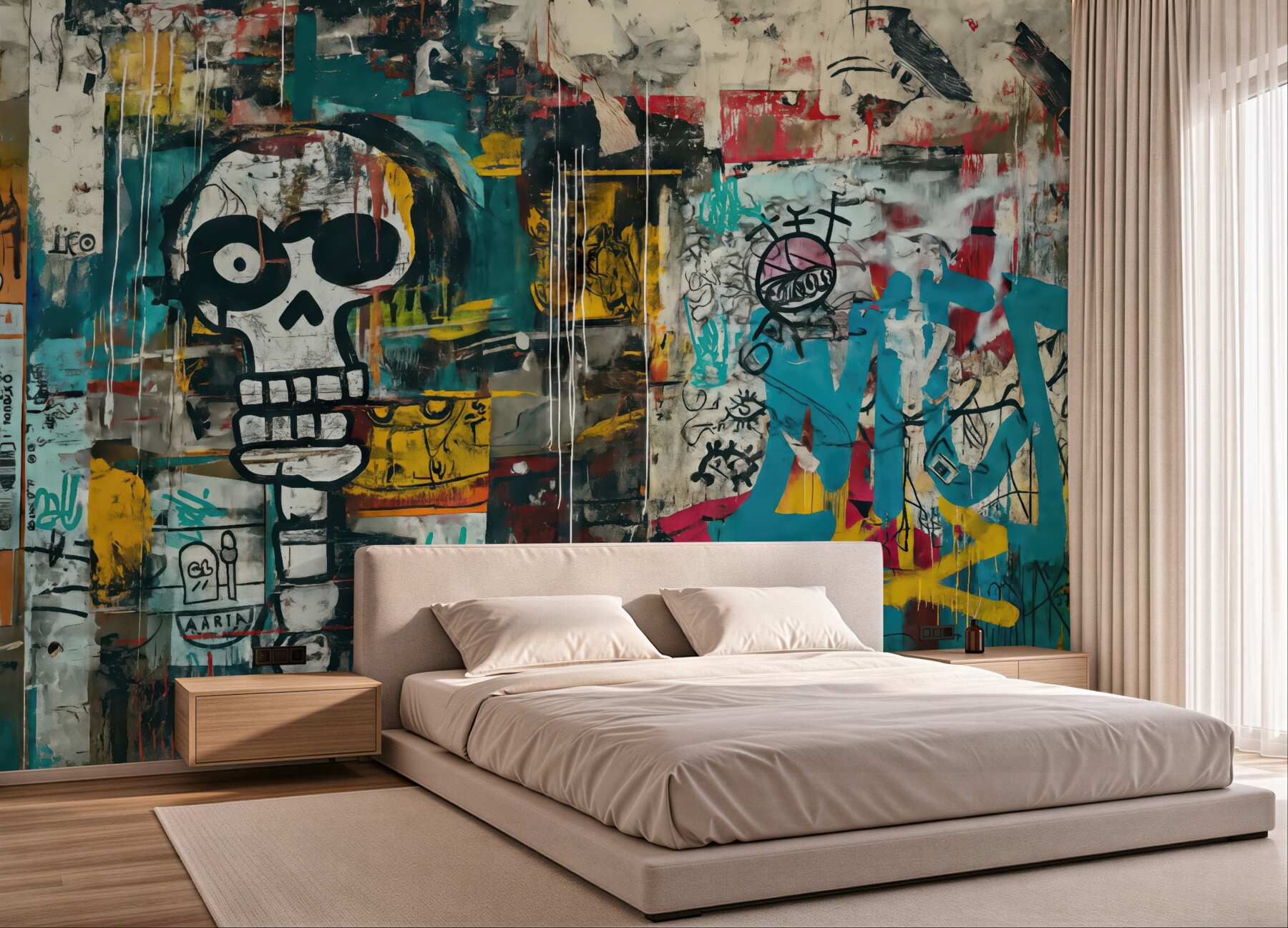 Fototapeta miejski graffiti z czaszką