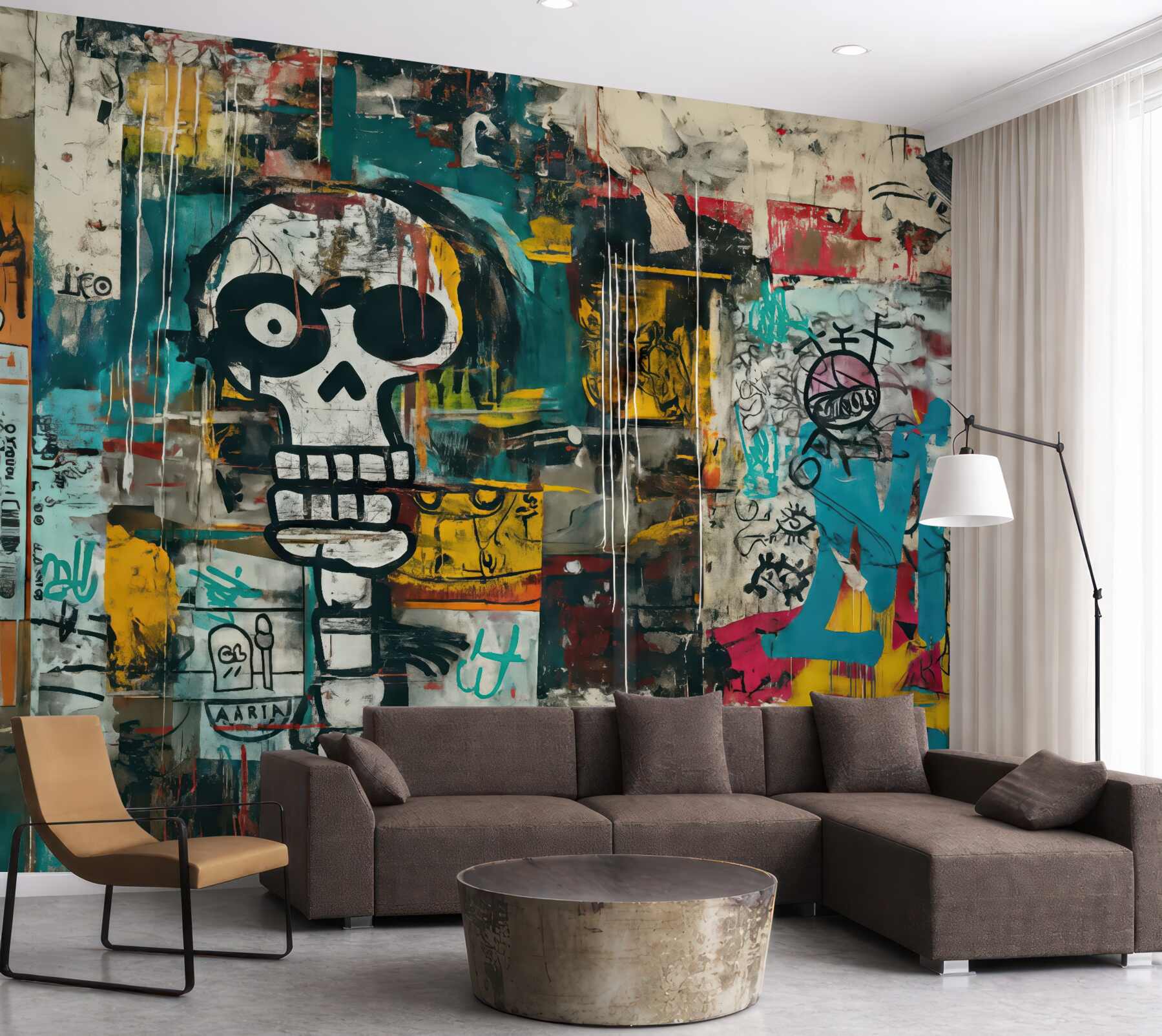 Fototapeta miejski graffiti z czaszką