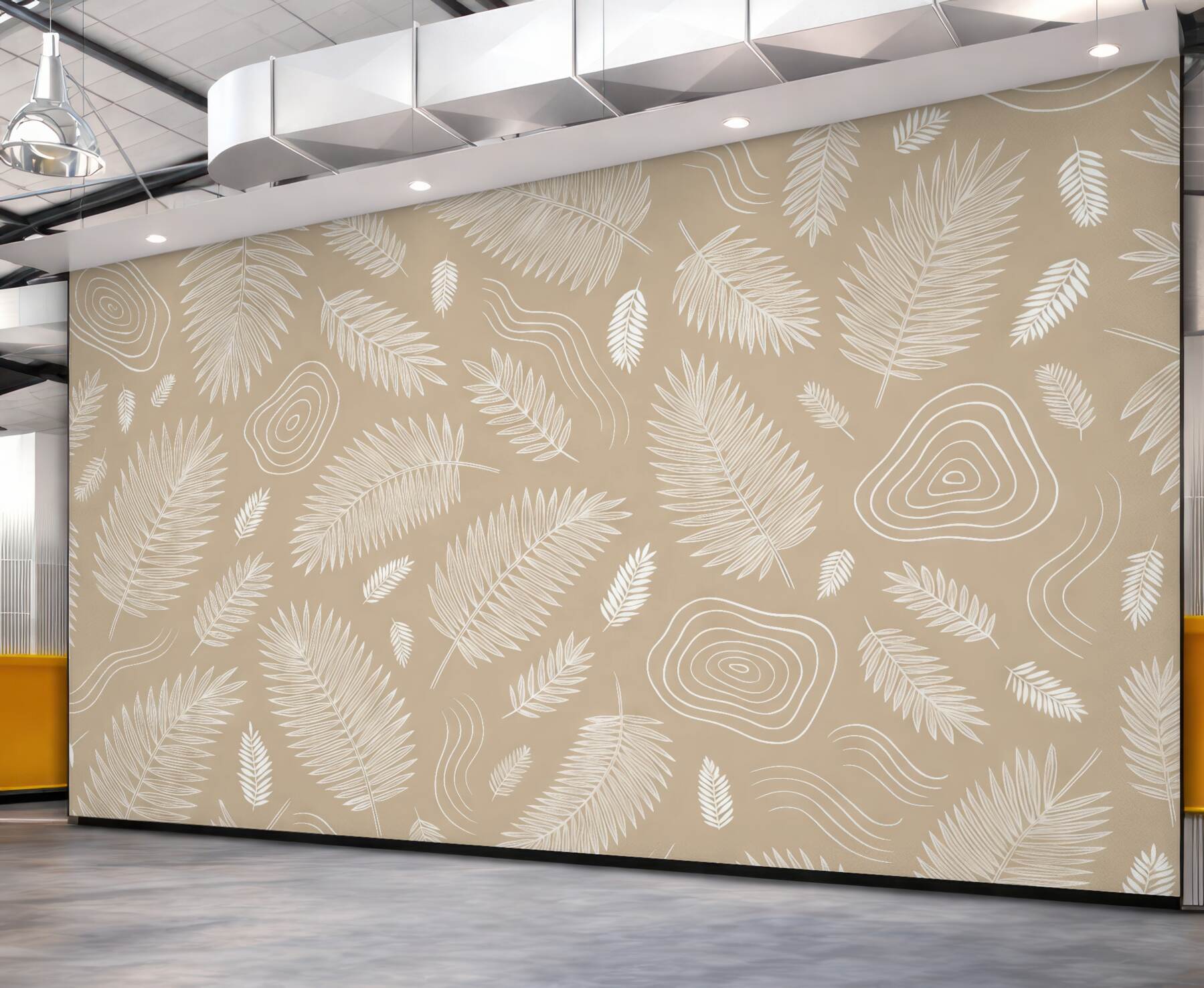 Fototapeta beżowe liście w stylu boho