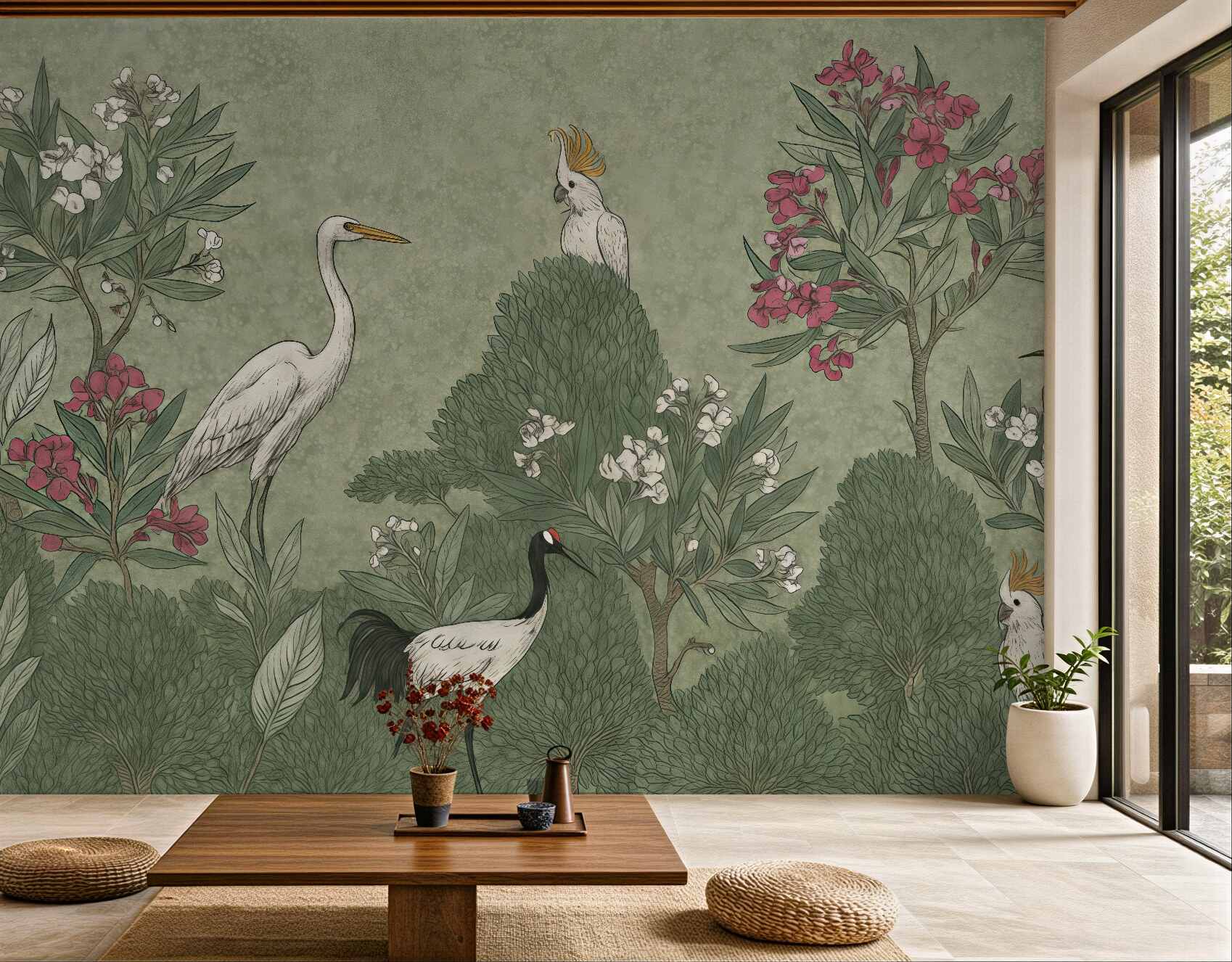 Fototapeta egzotyczne ptaki w botanicznym ogrodzie