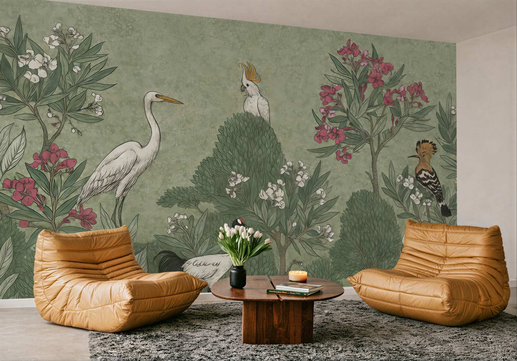Fototapeta egzotyczne ptaki w botanicznym ogrodzie