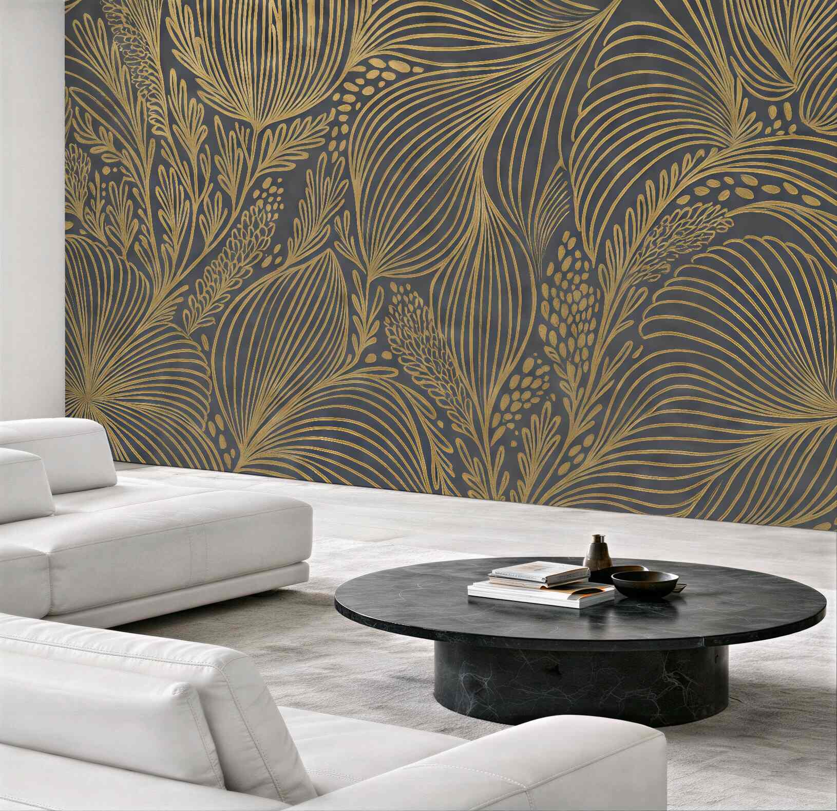 Fototapeta złote liście w art déco