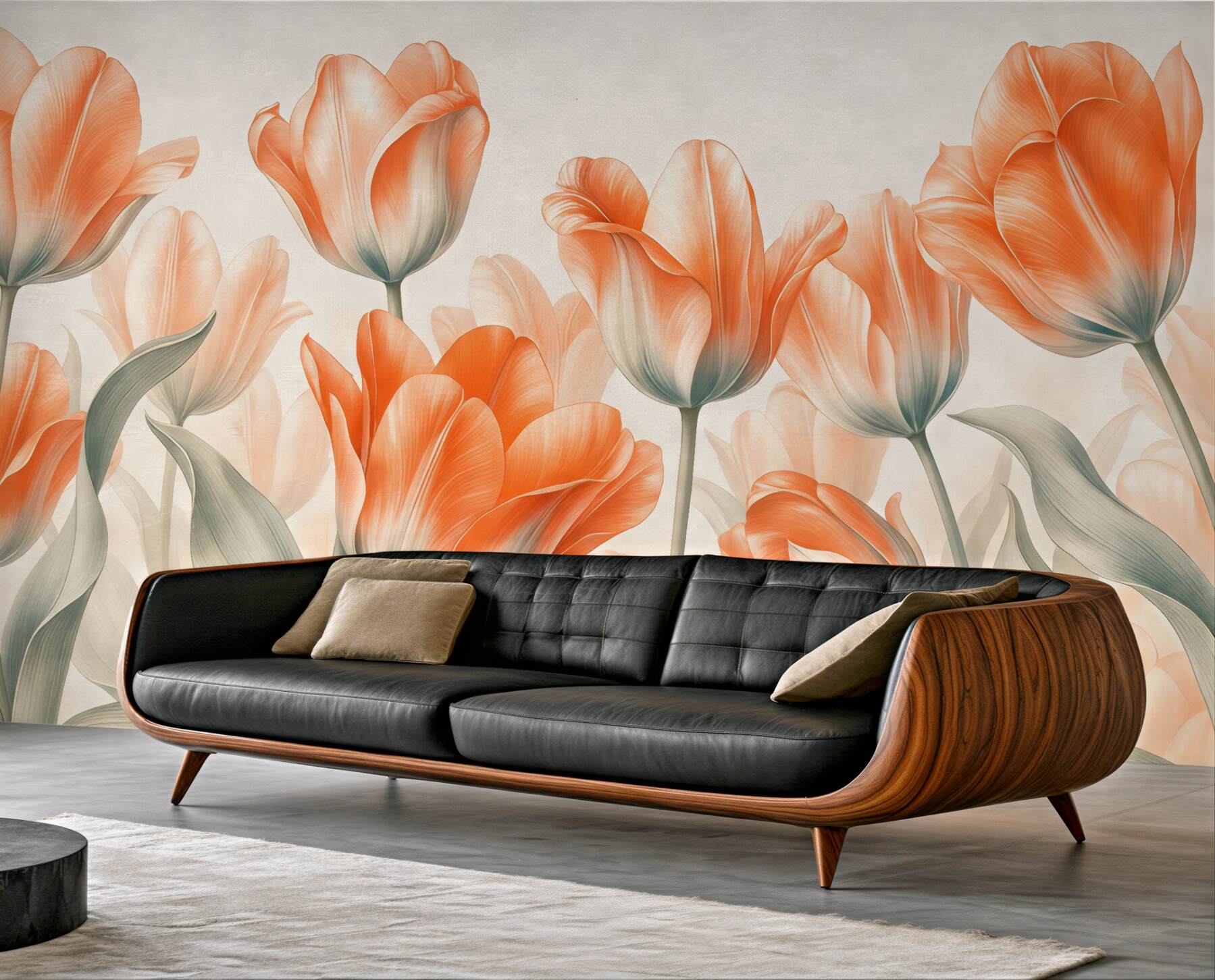 Fototapeta koralowe tulipany w pastelowym blasku